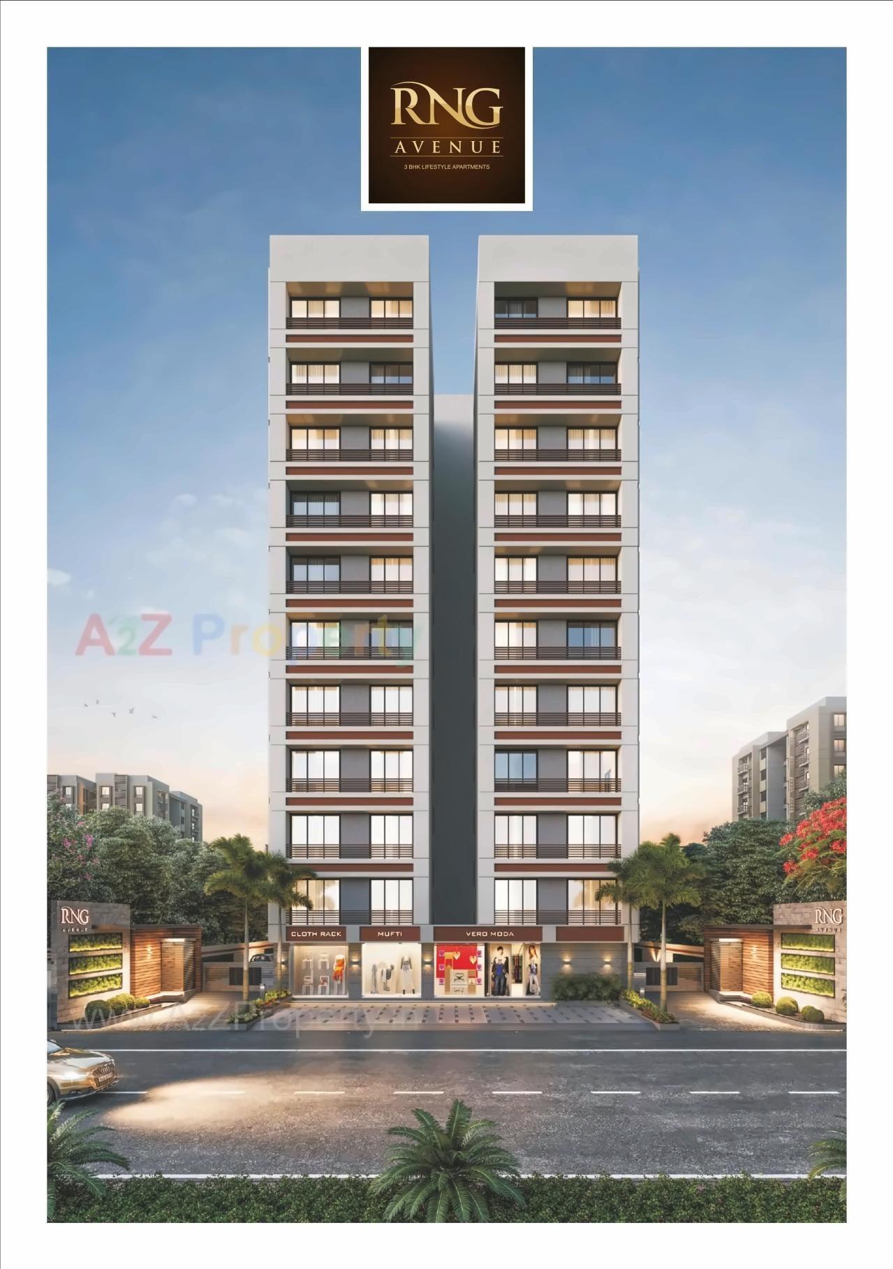 3D Elevation of real estate project Rng Avenue located at Pal, Surat, Gujarat