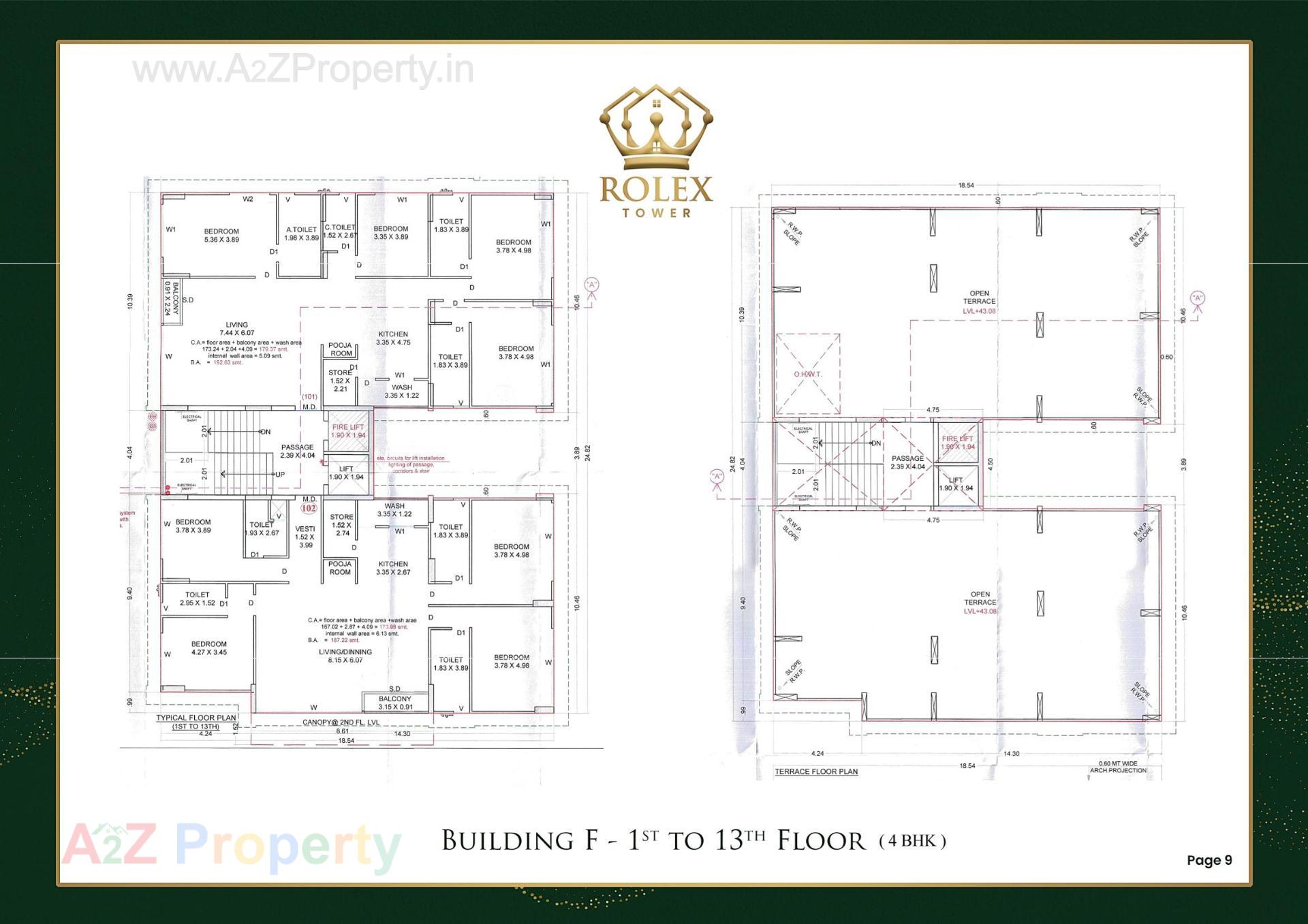 Layout of real estate project Rolex Tower located at Vesu, Surat, Gujarat