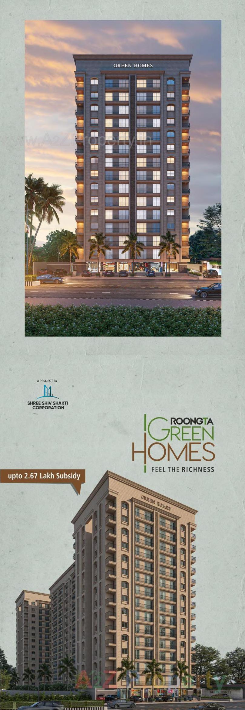 3D Elevation of real estate project Roongta Green Homes located at Parvat, Surat, Gujarat