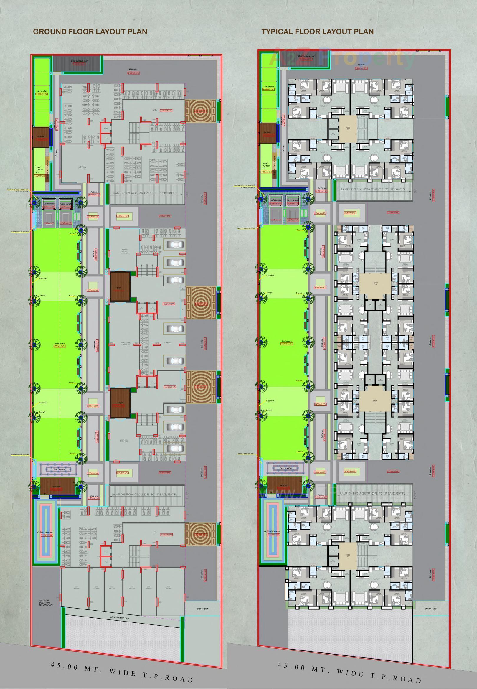 Layout of real estate project Roongta Green Homes located at Parvat, Surat, Gujarat
