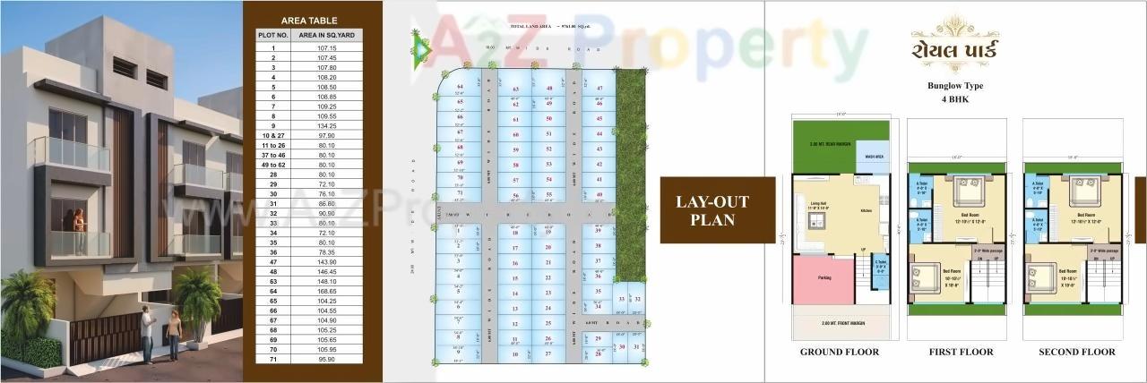 Layout of real estate project Royal Park located at Unn, Surat, Gujarat