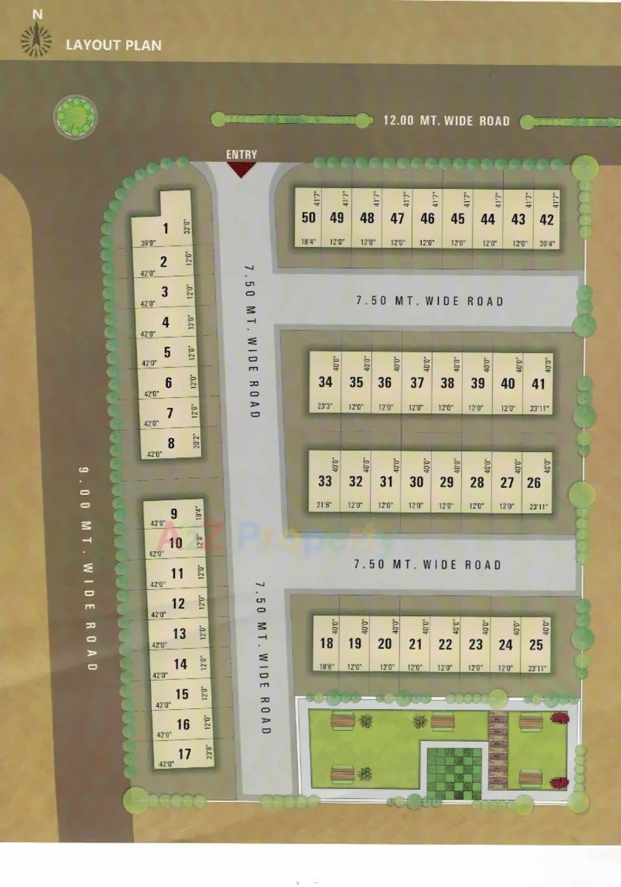 Layout of real estate project Rudra Villa located at Dindoli, Surat, Gujarat