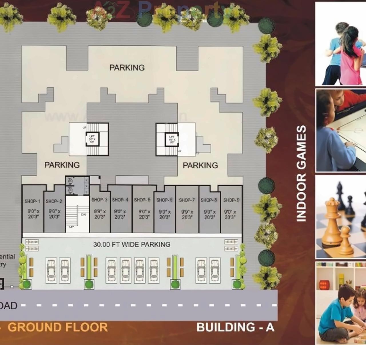 Layout of real estate project Rudraksha Residency located at Jiav, Surat, Gujarat