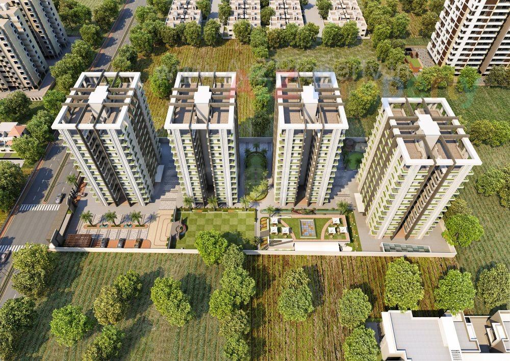 3D Elevation of real estate project Saanvi Heights located at Simada, Surat, Gujarat