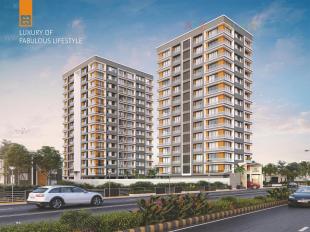 Elevation of real estate project Saffron Heights located at Katargam, Surat, Gujarat