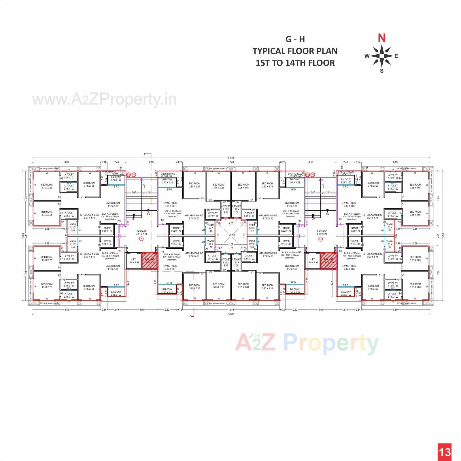 Layout of real estate project Sahajanand Luxuria located at Jahangirabad, Surat, Gujarat