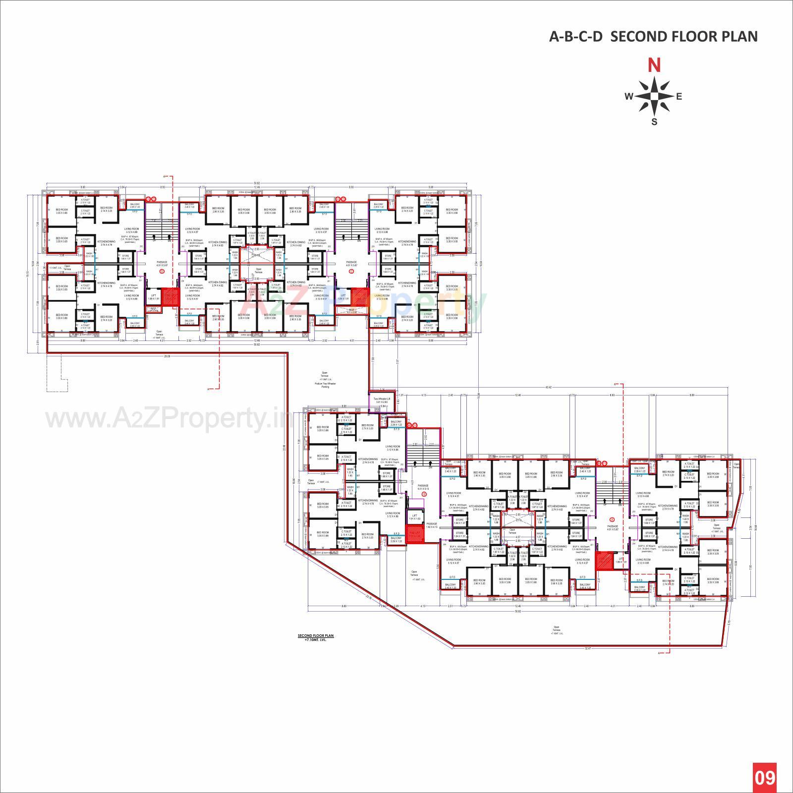 Layout of real estate project Sahajanand Luxuria located at Jahangirabad, Surat, Gujarat