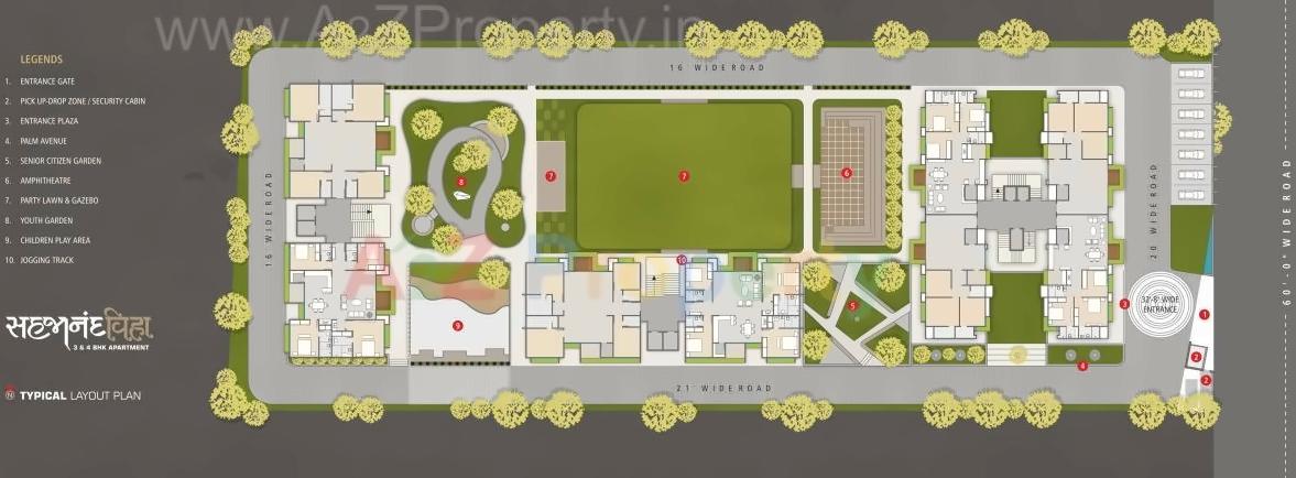 Layout of real estate project Sahajanand Viha located at Varachha, Surat, Gujarat