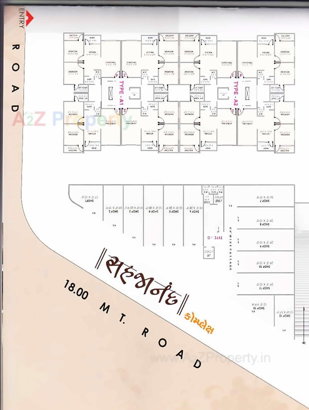 Layout of real estate project Sahjanand Residency located at Valak, Surat, Gujarat