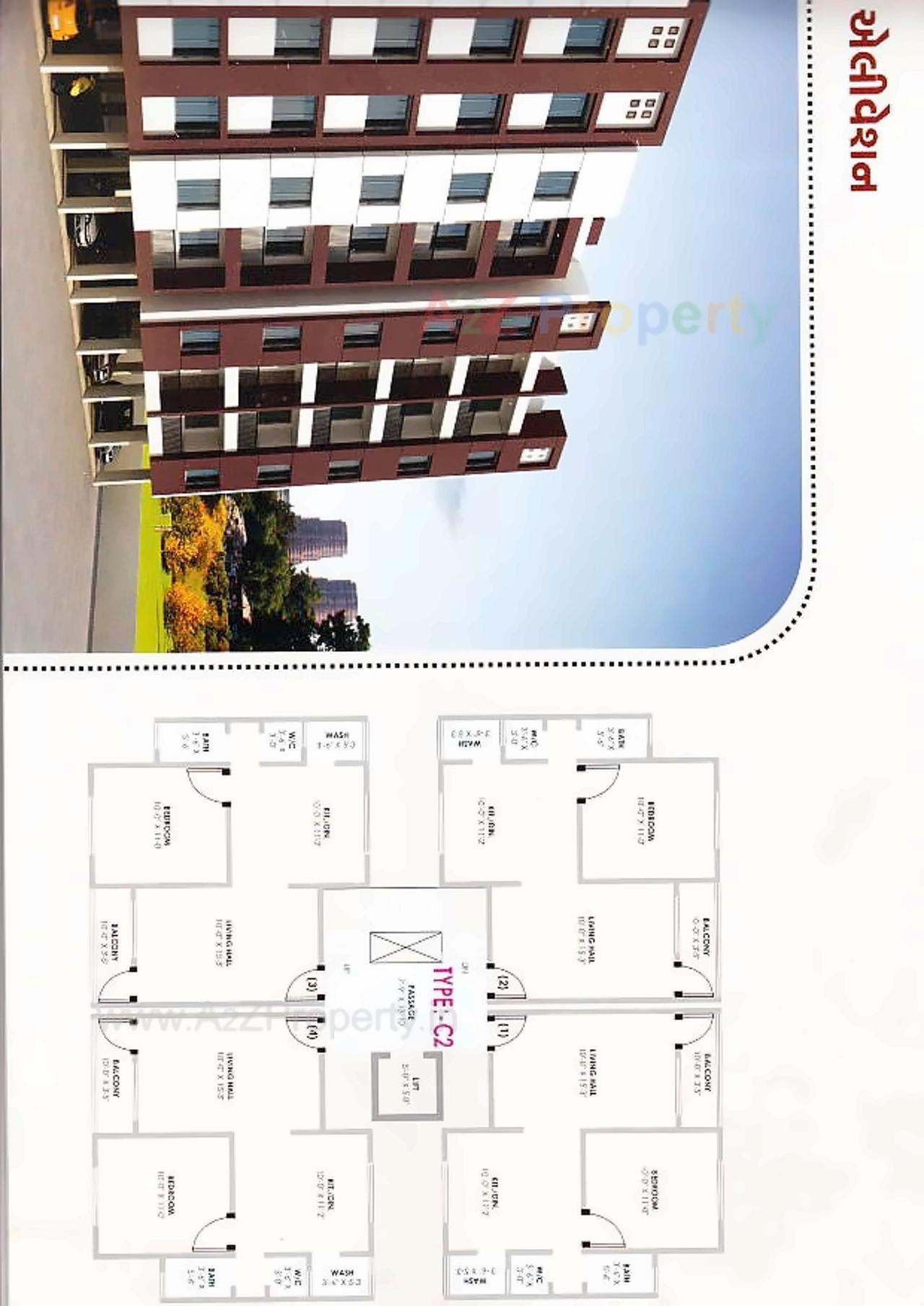Layout of real estate project Sahjanand Residency located at Valak, Surat, Gujarat