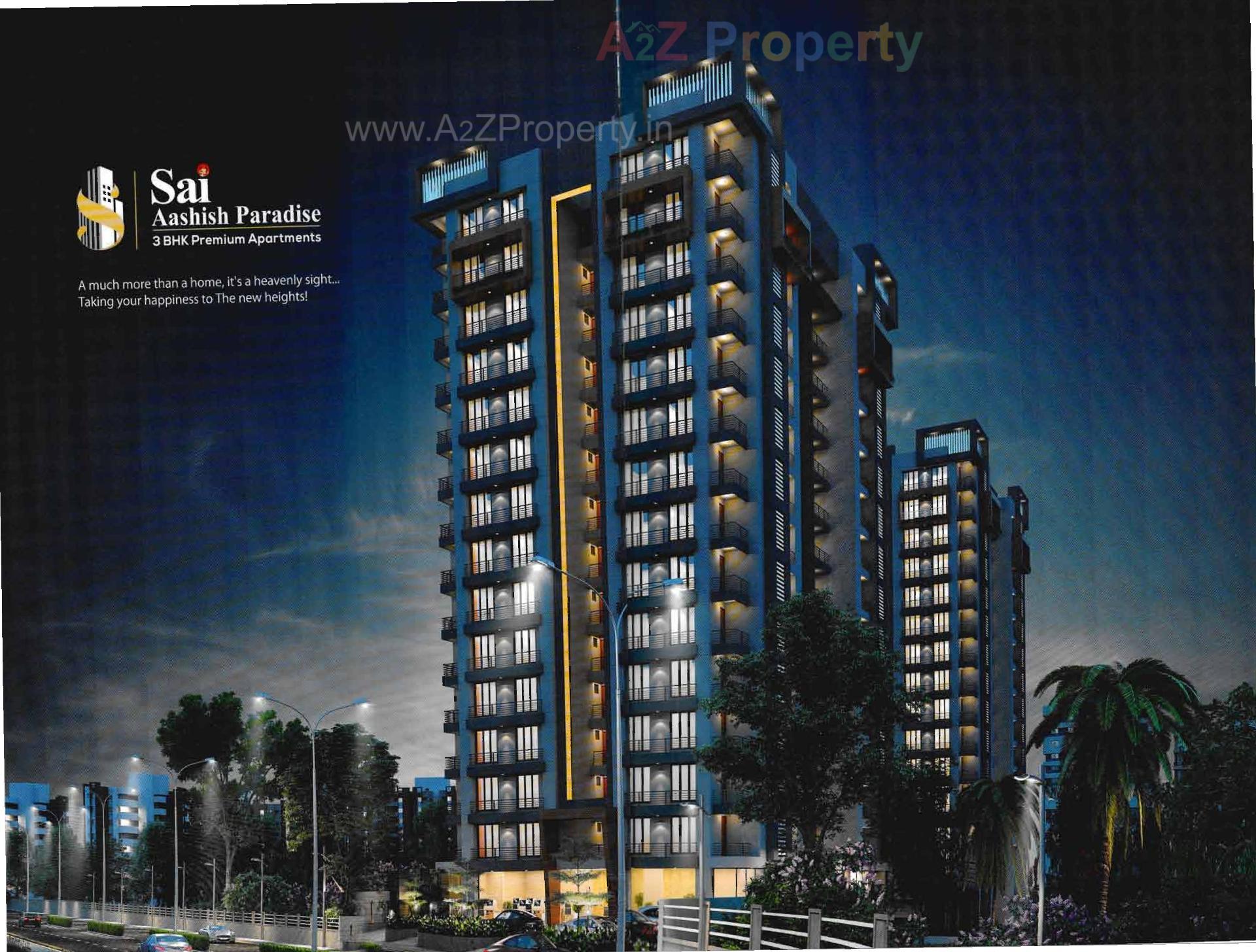 3D Elevation of real estate project Sai Aashish Paradise located at Bhimrad, Surat, Gujarat