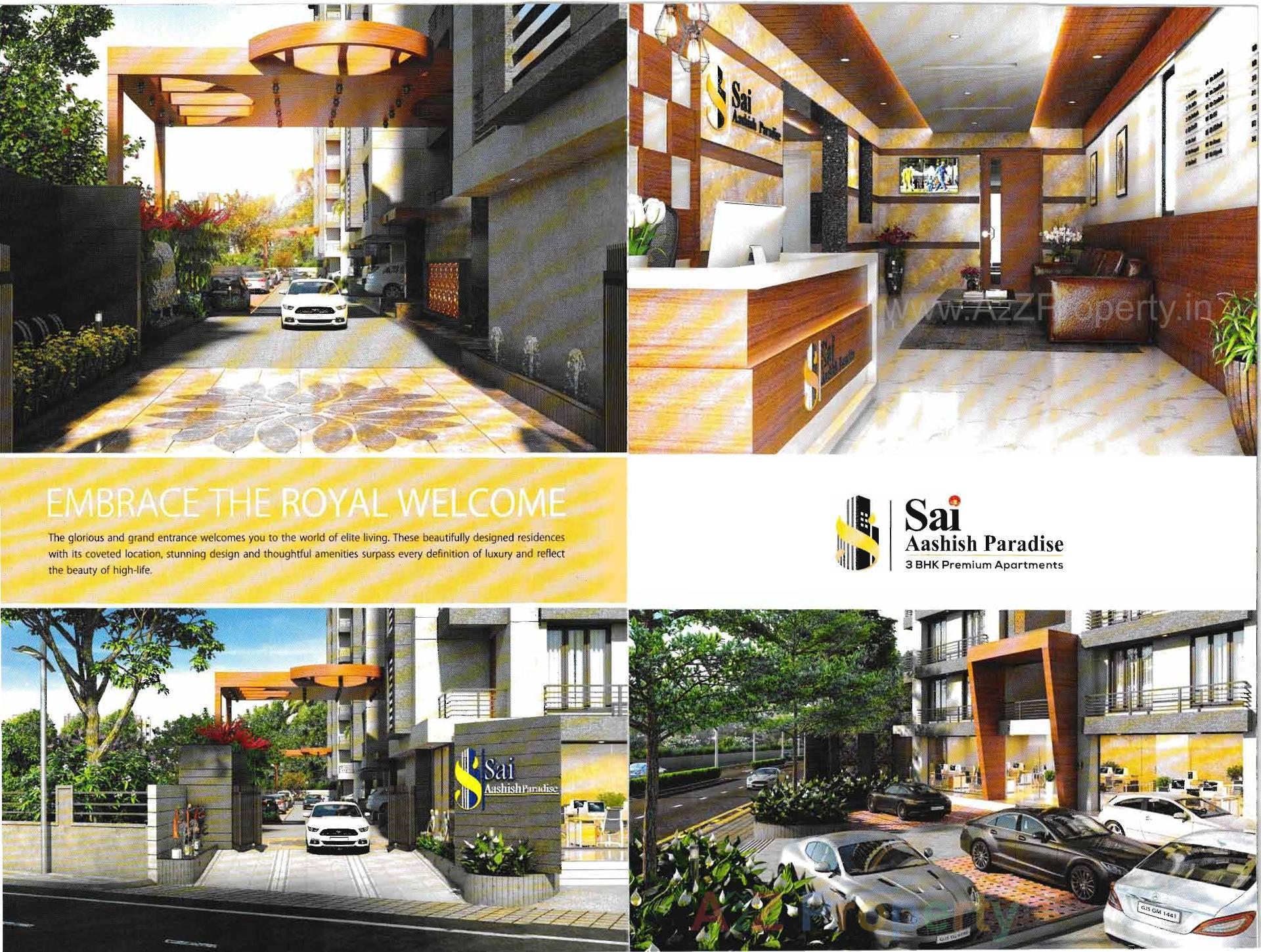 3D Elevation of real estate project Sai Aashish Paradise located at Bhimrad, Surat, Gujarat