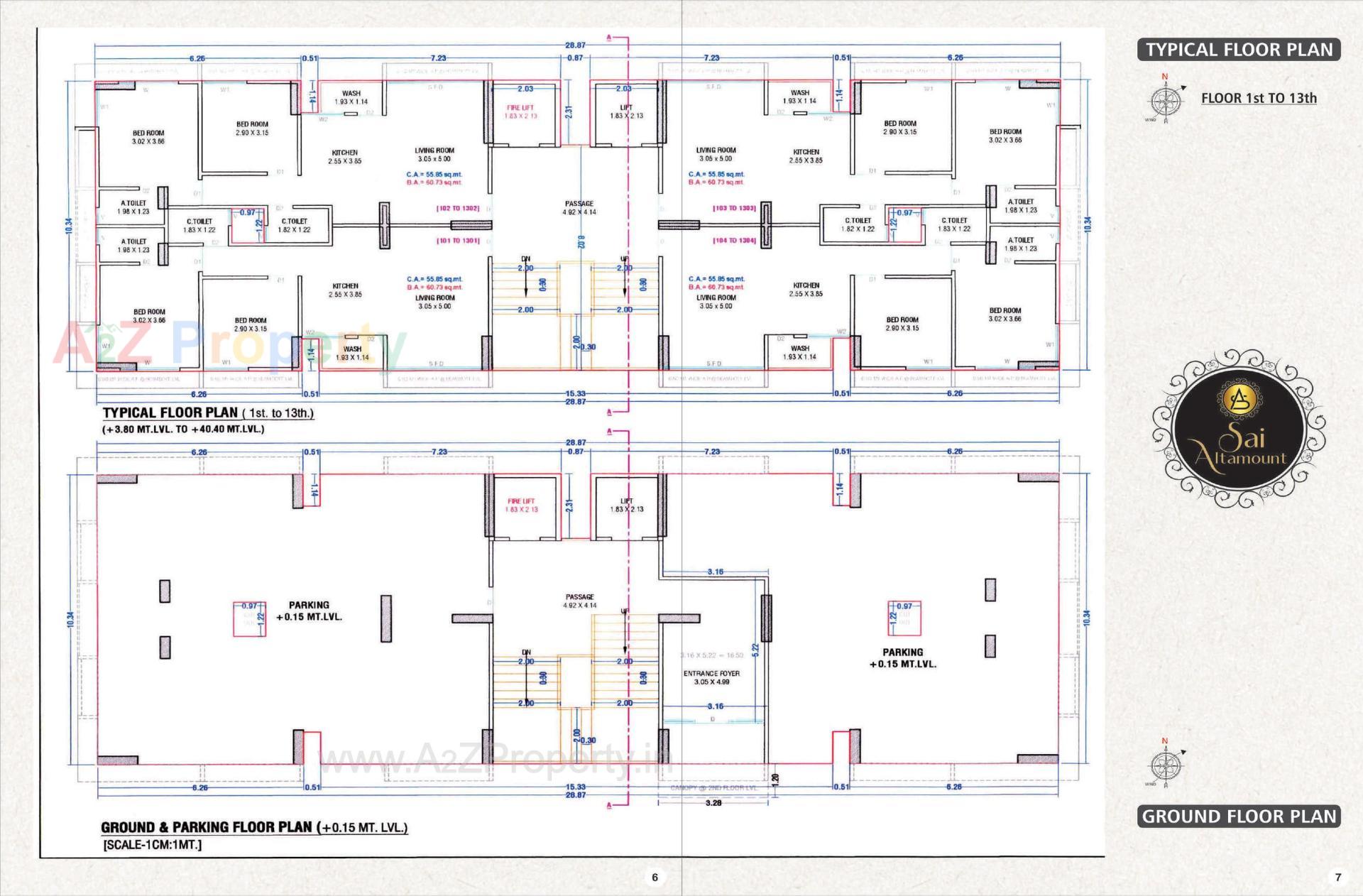 Layout of real estate project Sai Altamount located at Katargam, Surat, Gujarat