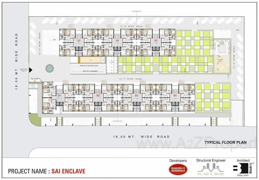 Layout of real estate project Sai Enclave located at Althan, Surat, Gujarat
