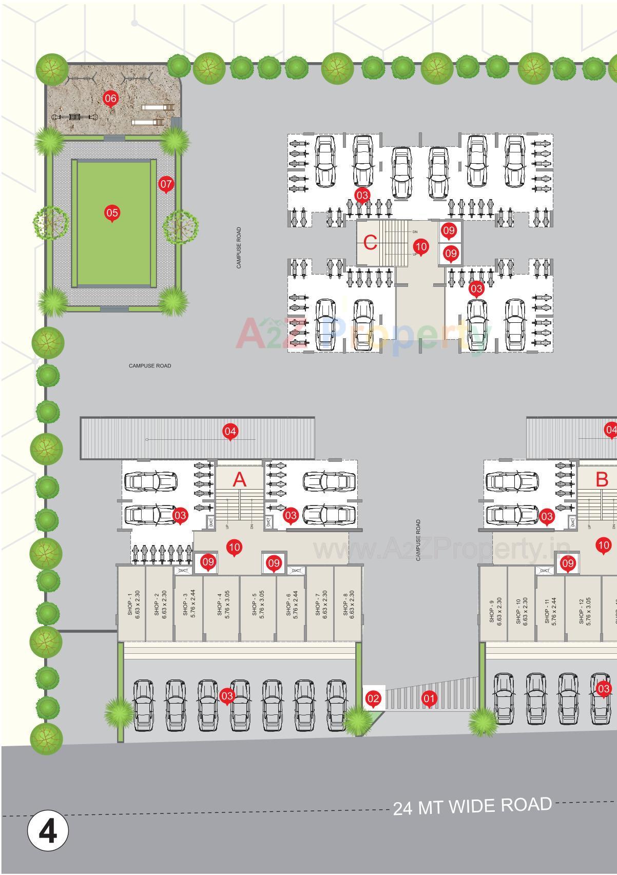 Layout of real estate project Sai Light located at Kosad, Surat, Gujarat