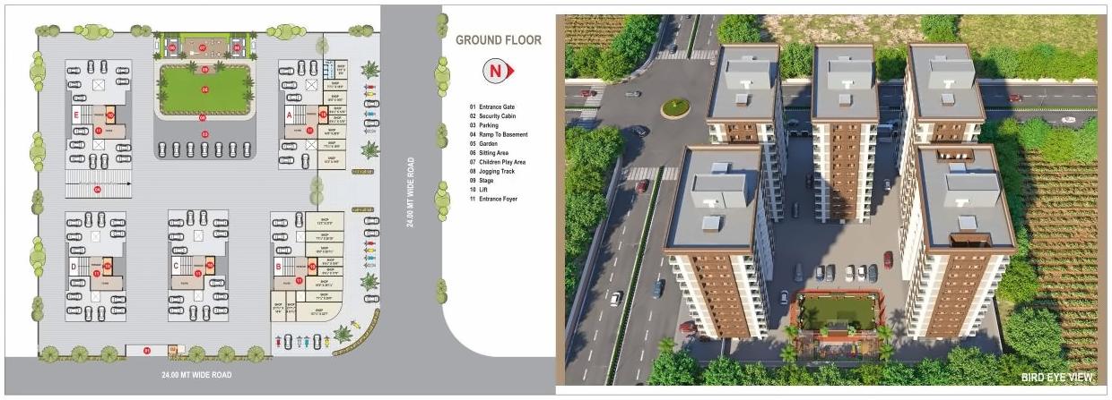 Layout of real estate project Sai Luxuria located at Kosad, Surat, Gujarat