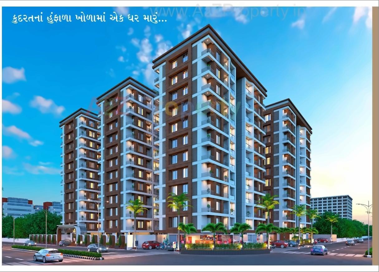 3D Elevation of real estate project Sai Luxuria located at Kosad, Surat, Gujarat