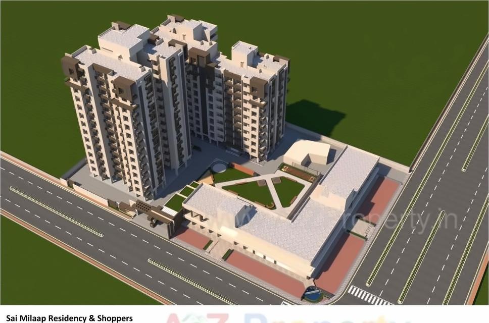 3D Elevation of real estate project Sai Milaap Residency Shoppers located at Palanpur, Surat, Gujarat