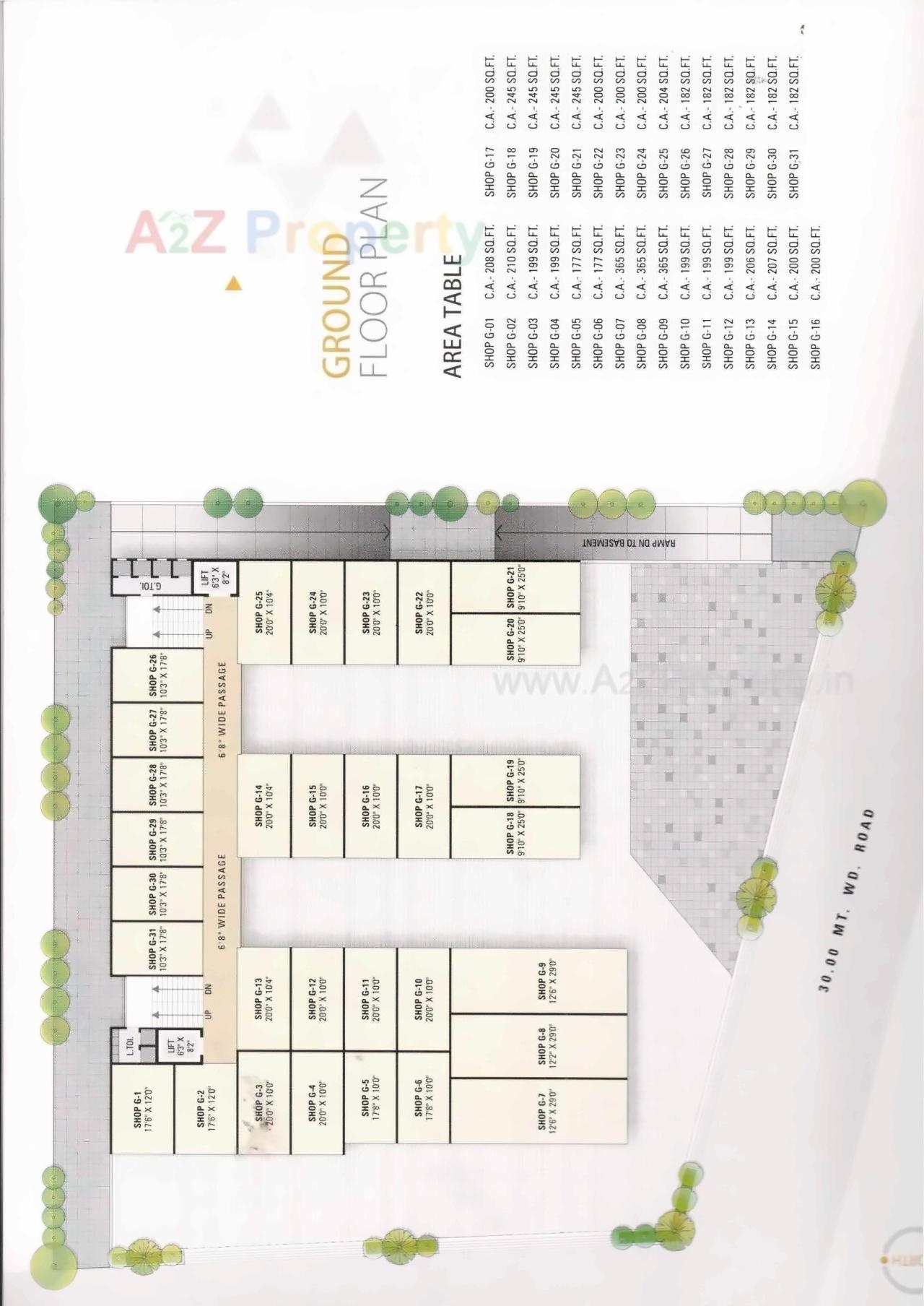 Layout of real estate project Sai Plaza located at Bhestan, Surat, Gujarat