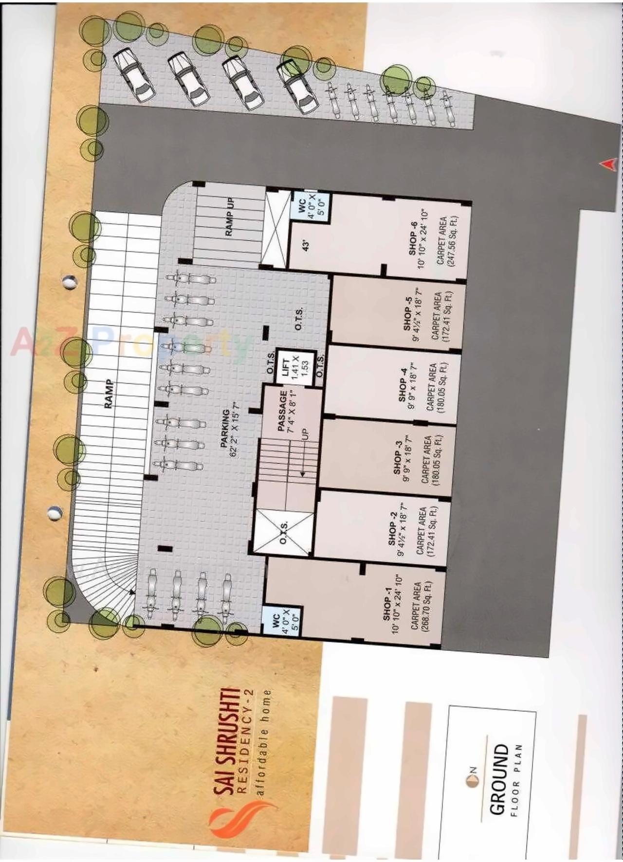 Layout of real estate project Sai Shrushti Residency located at Bhestan, Surat, Gujarat