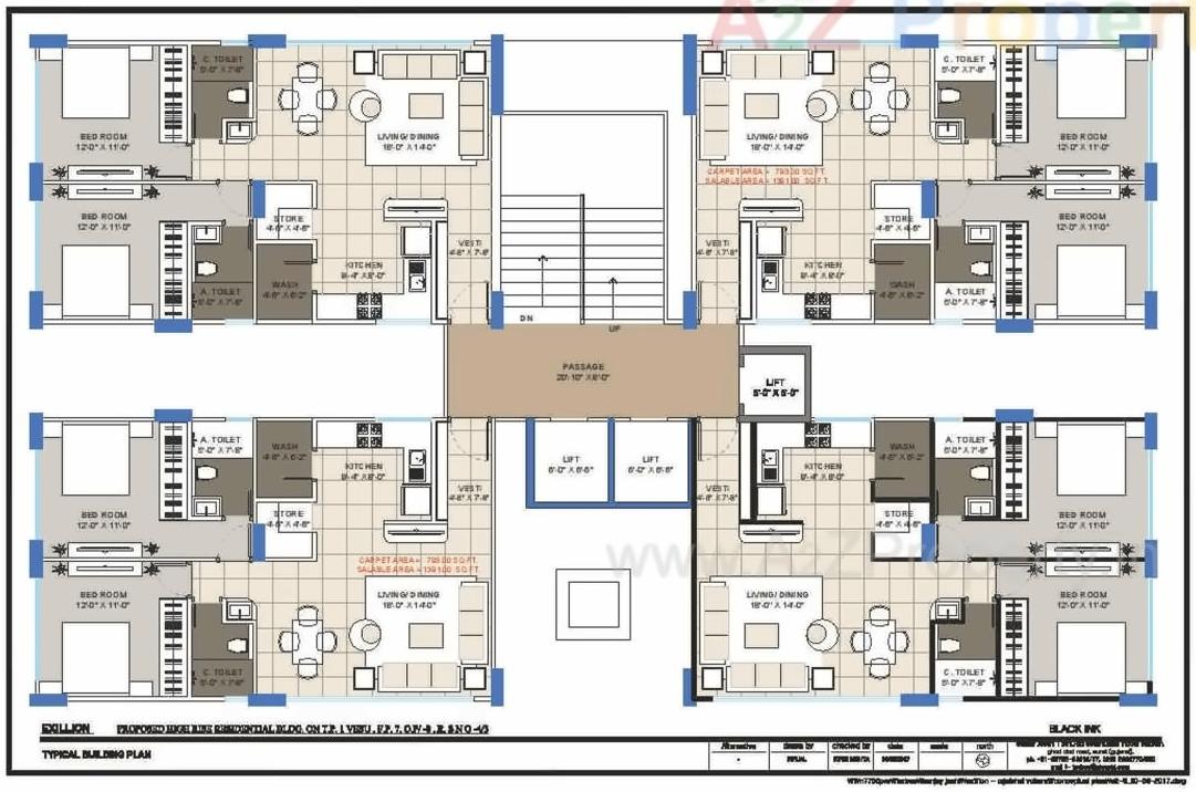 Layout of real estate project Samprati Palace located at Vesu, Surat, Gujarat