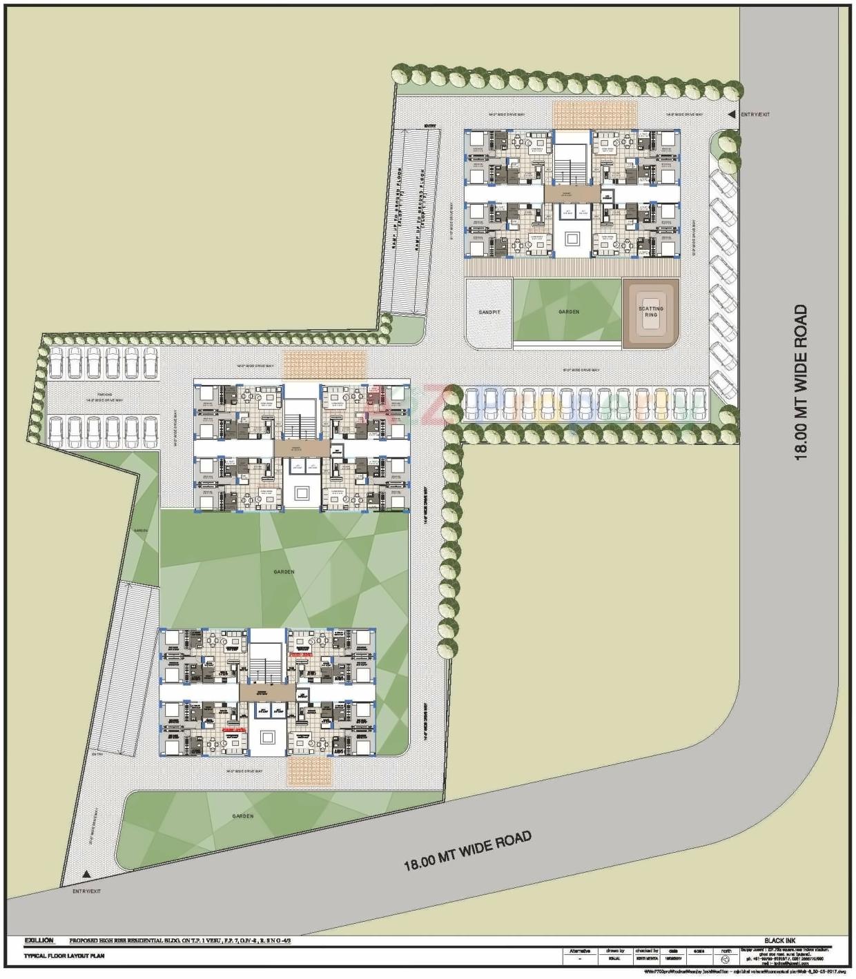 Layout of real estate project Samprati Palace located at Vesu, Surat, Gujarat