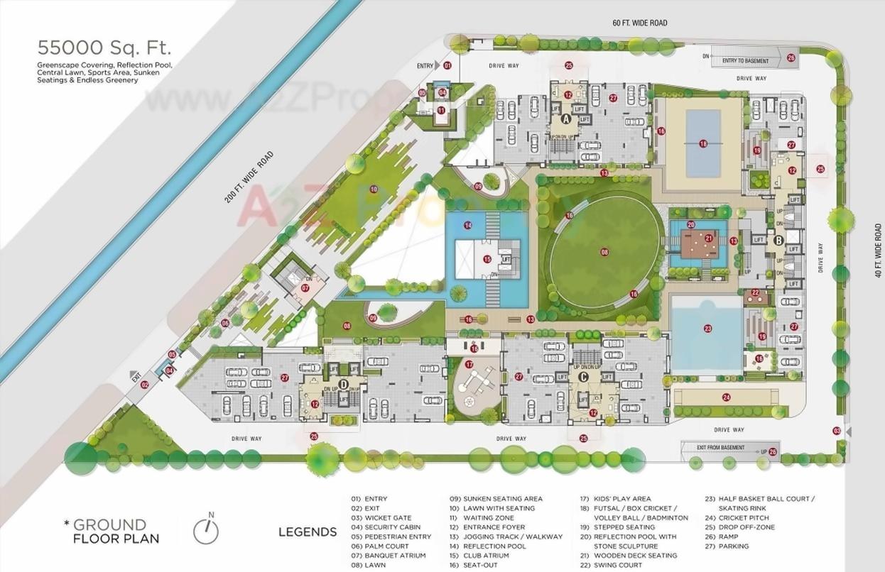 Layout of real estate project Sangini Arise located at Surat, Surat, Gujarat