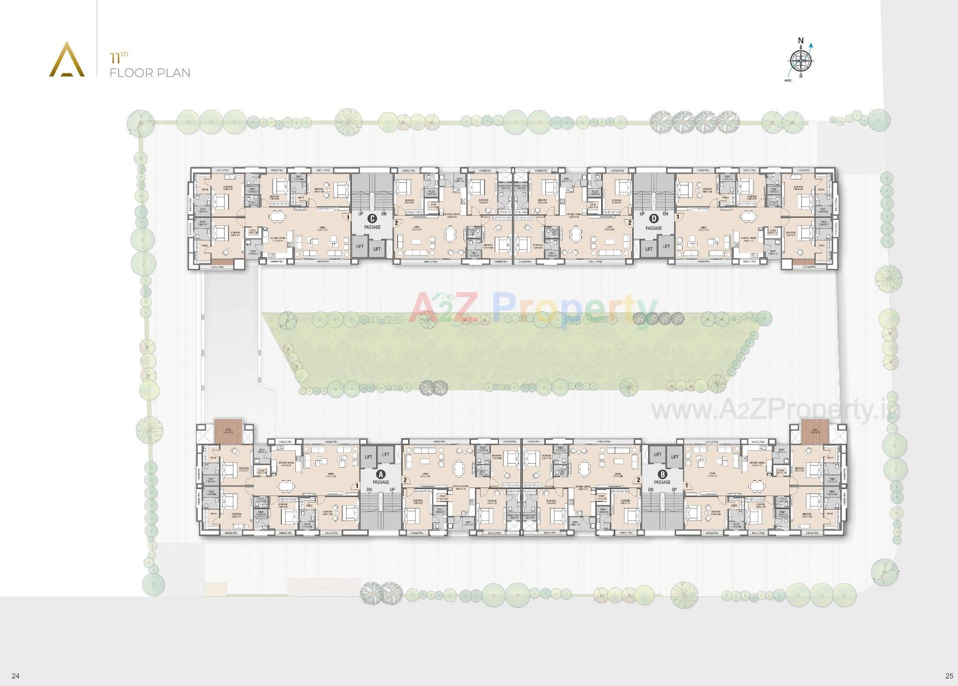 Layout of real estate project Sangini Aura located at Pal, Surat, Gujarat