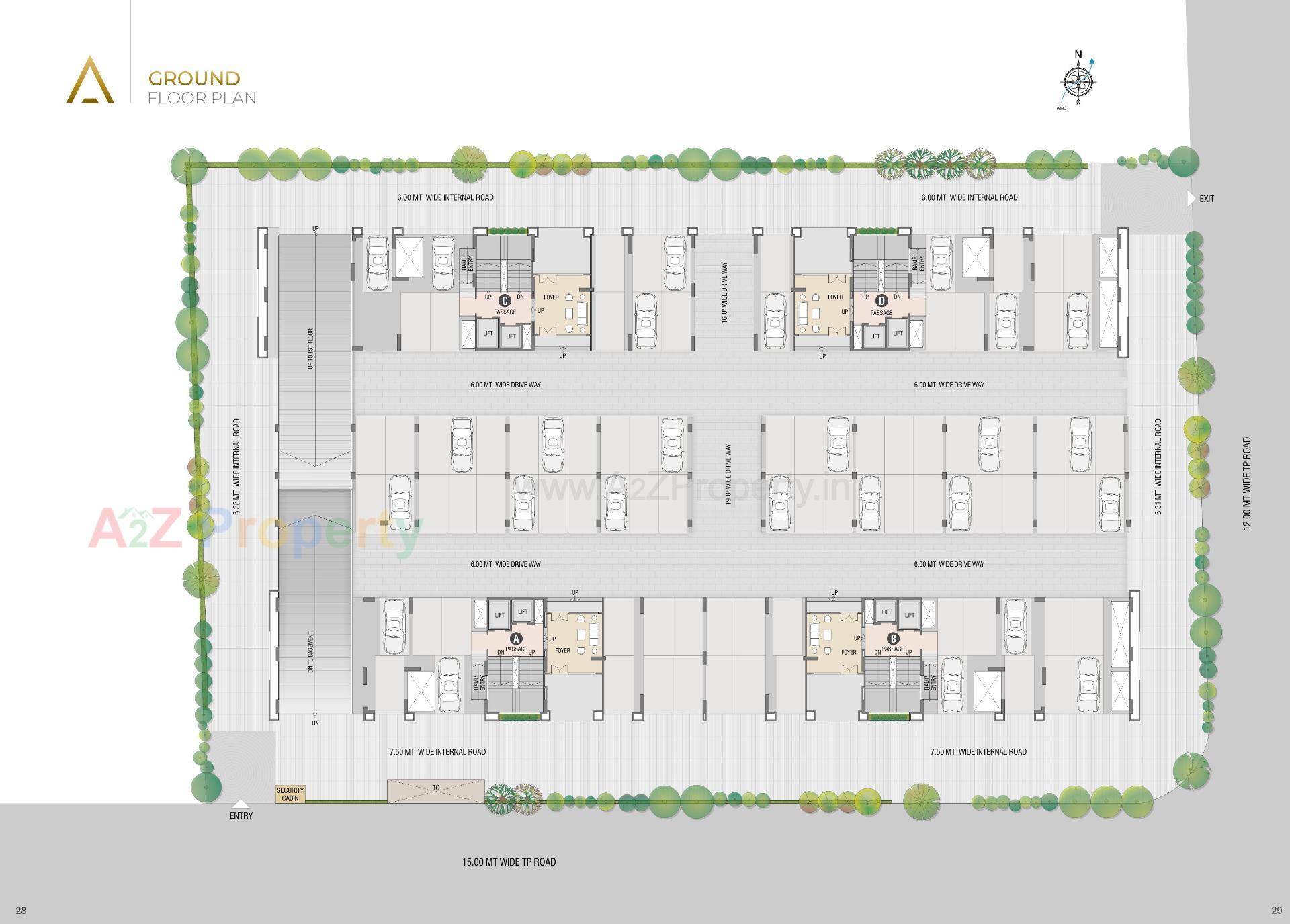 Layout of real estate project Sangini Aura located at Pal, Surat, Gujarat