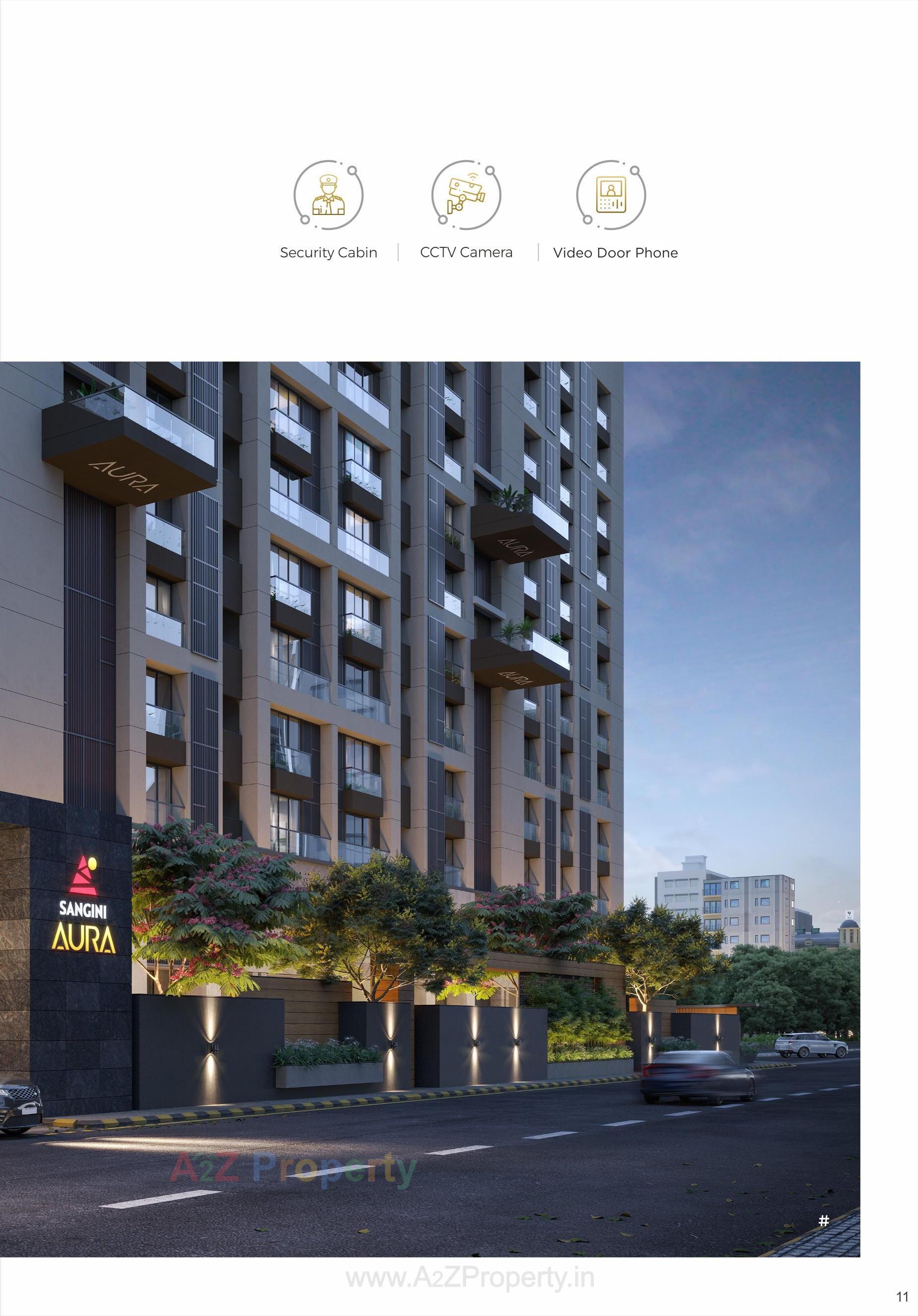 3D Elevation of real estate project Sangini Aura located at Pal, Surat, Gujarat