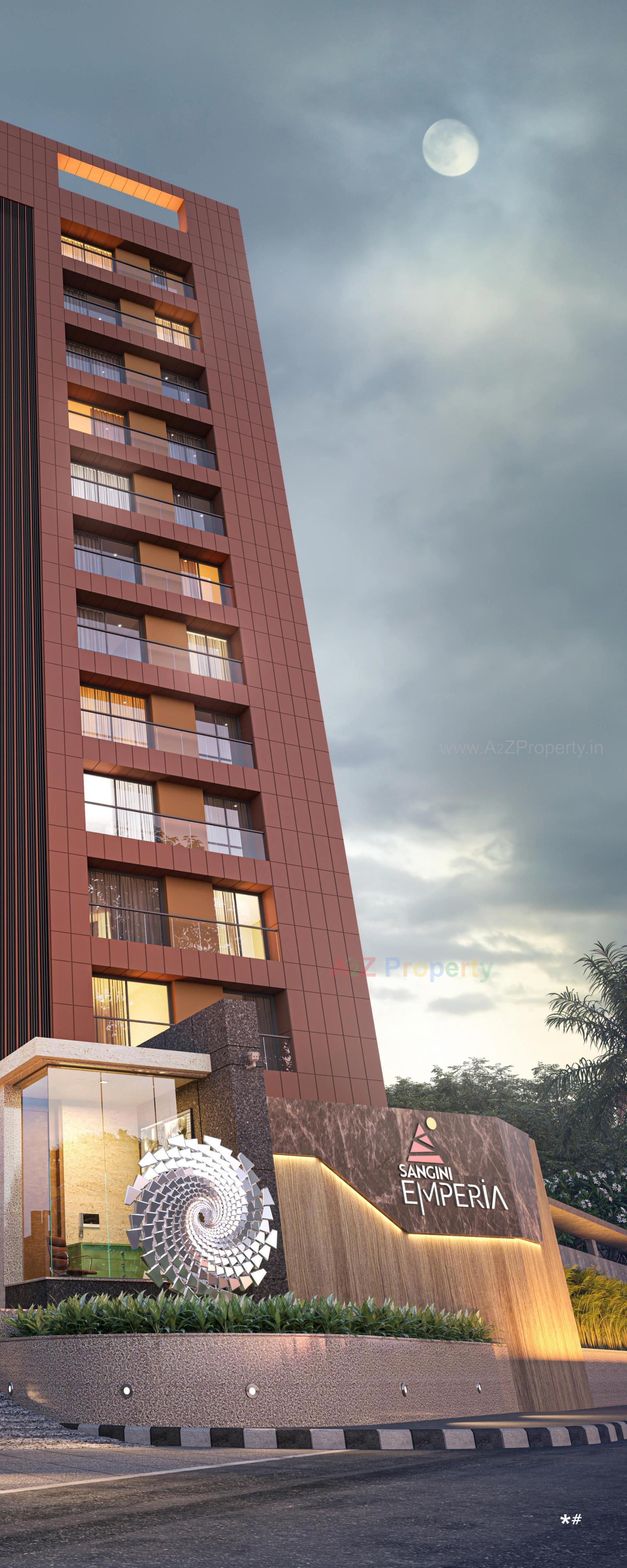 3D Elevation of real estate project Sangini Emperia located at Rander, Surat, Gujarat