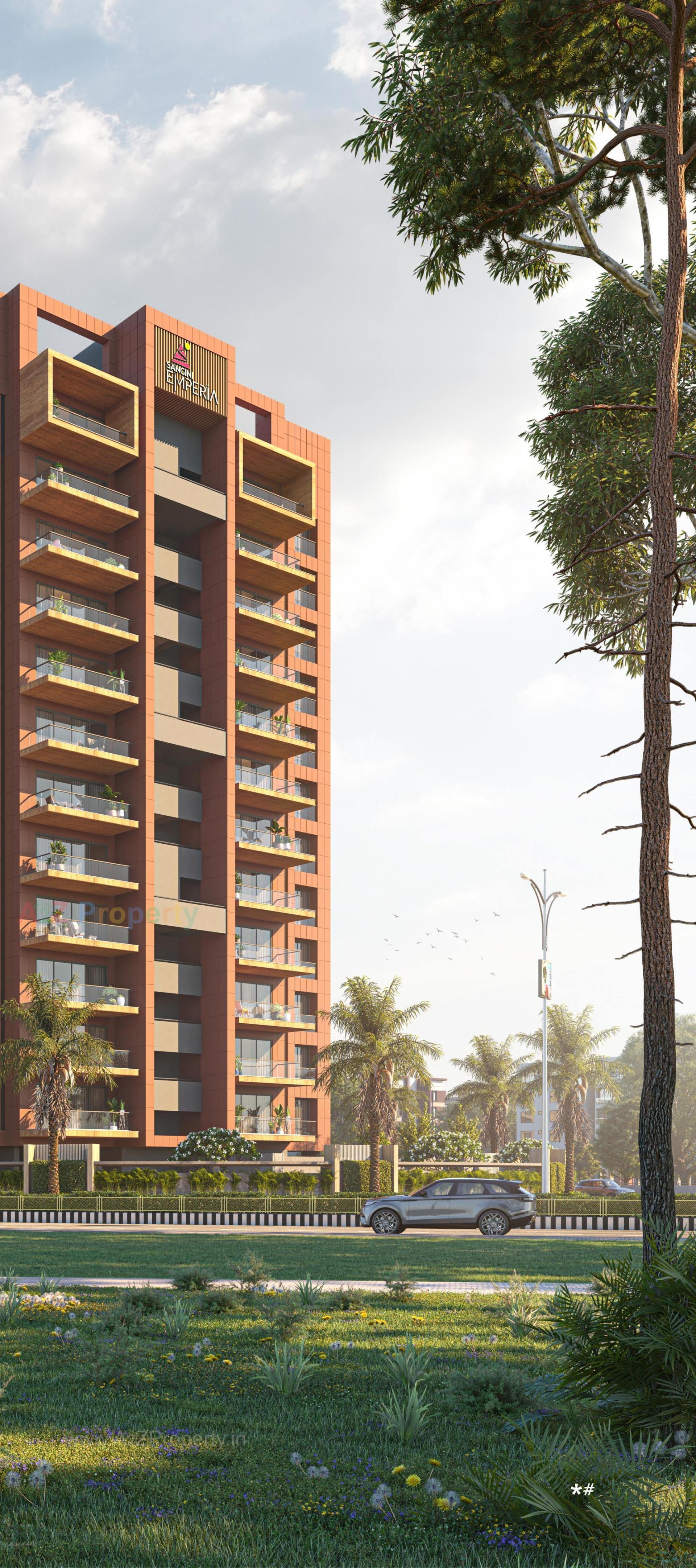 3D Elevation of real estate project Sangini Emperia located at Rander, Surat, Gujarat