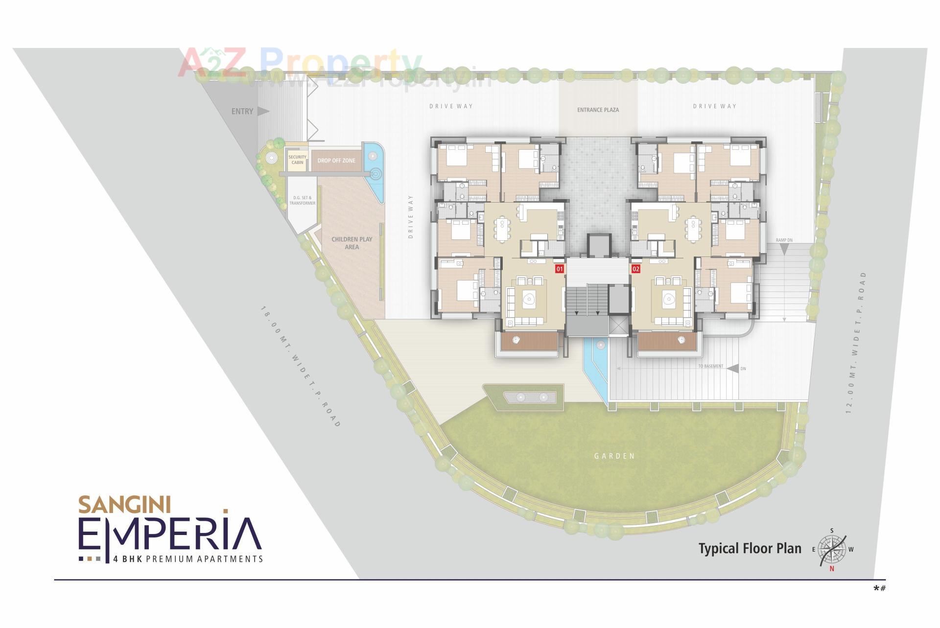 Layout of real estate project Sangini Emperia located at Rander, Surat, Gujarat