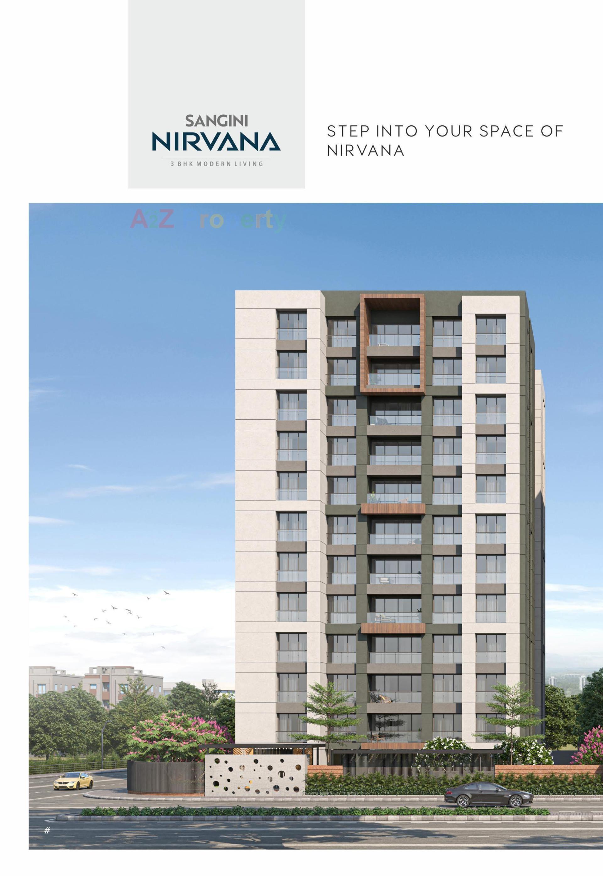 3D Elevation of real estate project Sangini Nirvana located at Vesu, Surat, Gujarat