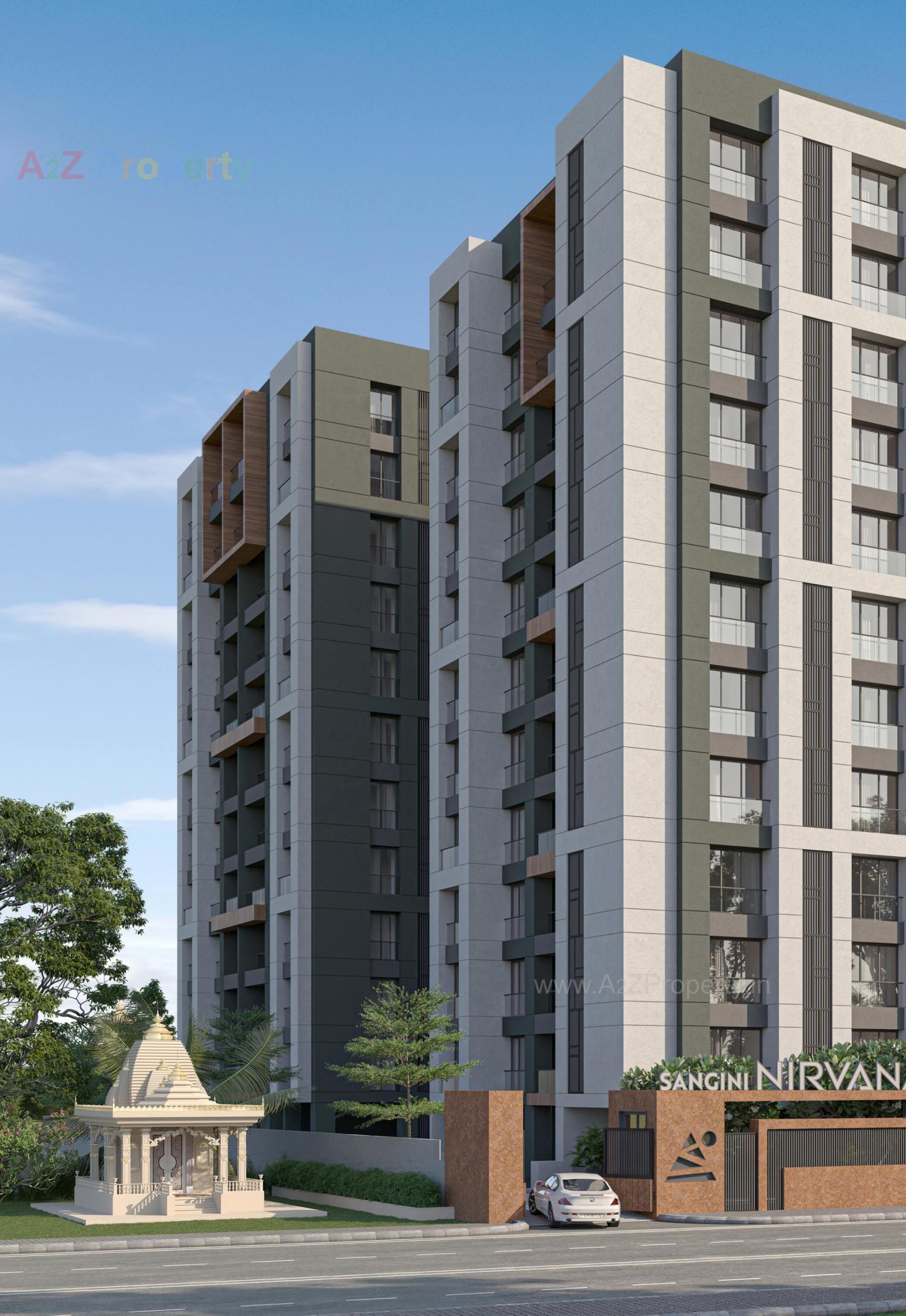 3D Elevation of real estate project Sangini Nirvana located at Vesu, Surat, Gujarat