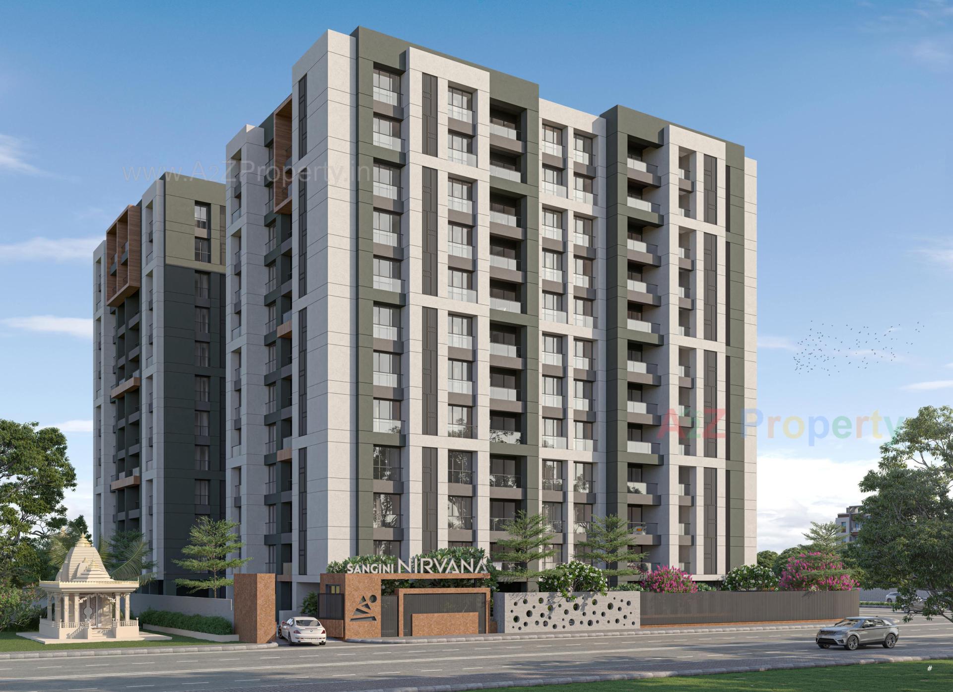 3D Elevation of real estate project Sangini Nirvana located at Vesu, Surat, Gujarat