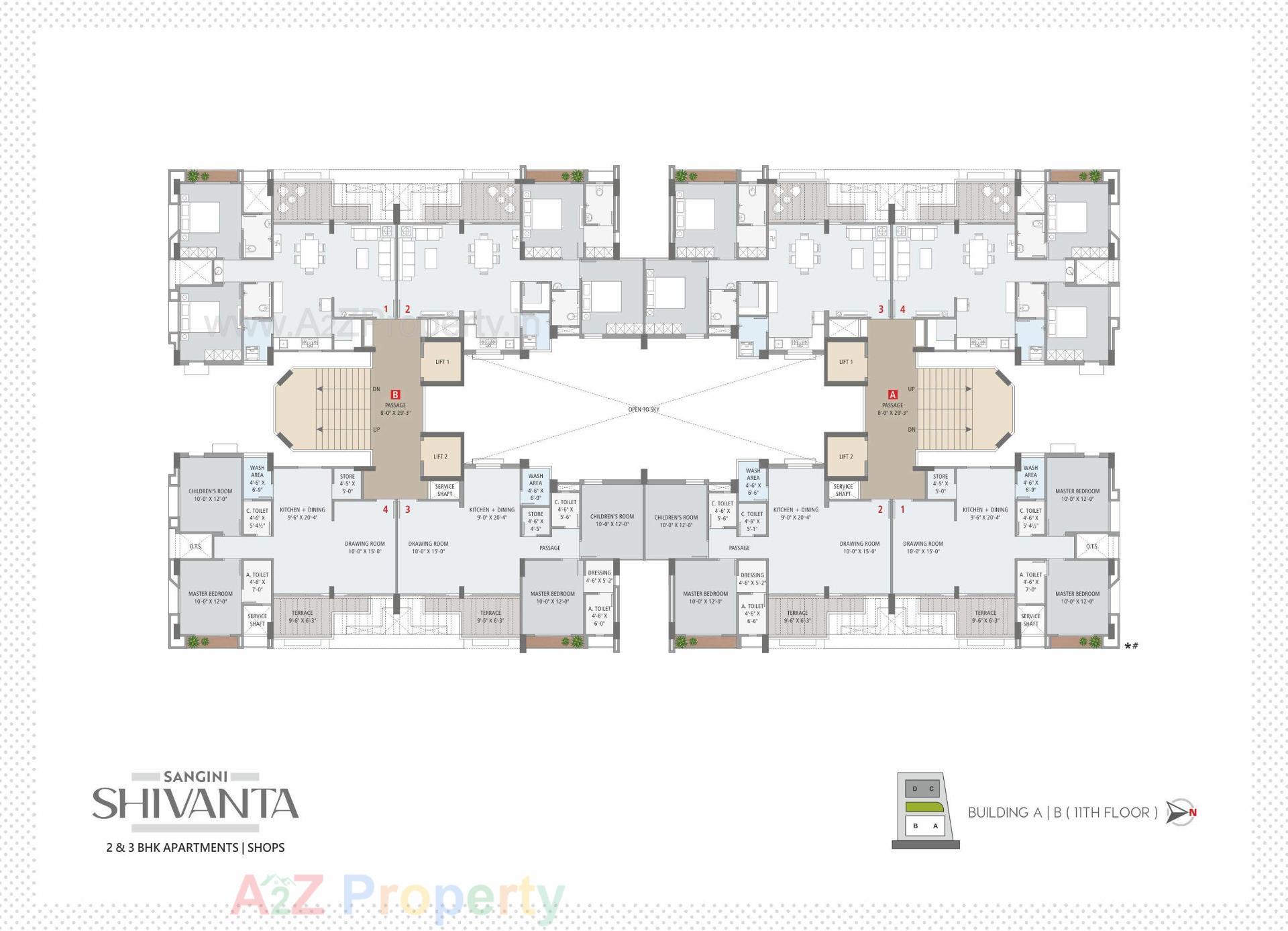 Layout of real estate project Sangini Shivanta located at Bhestan, Surat, Gujarat