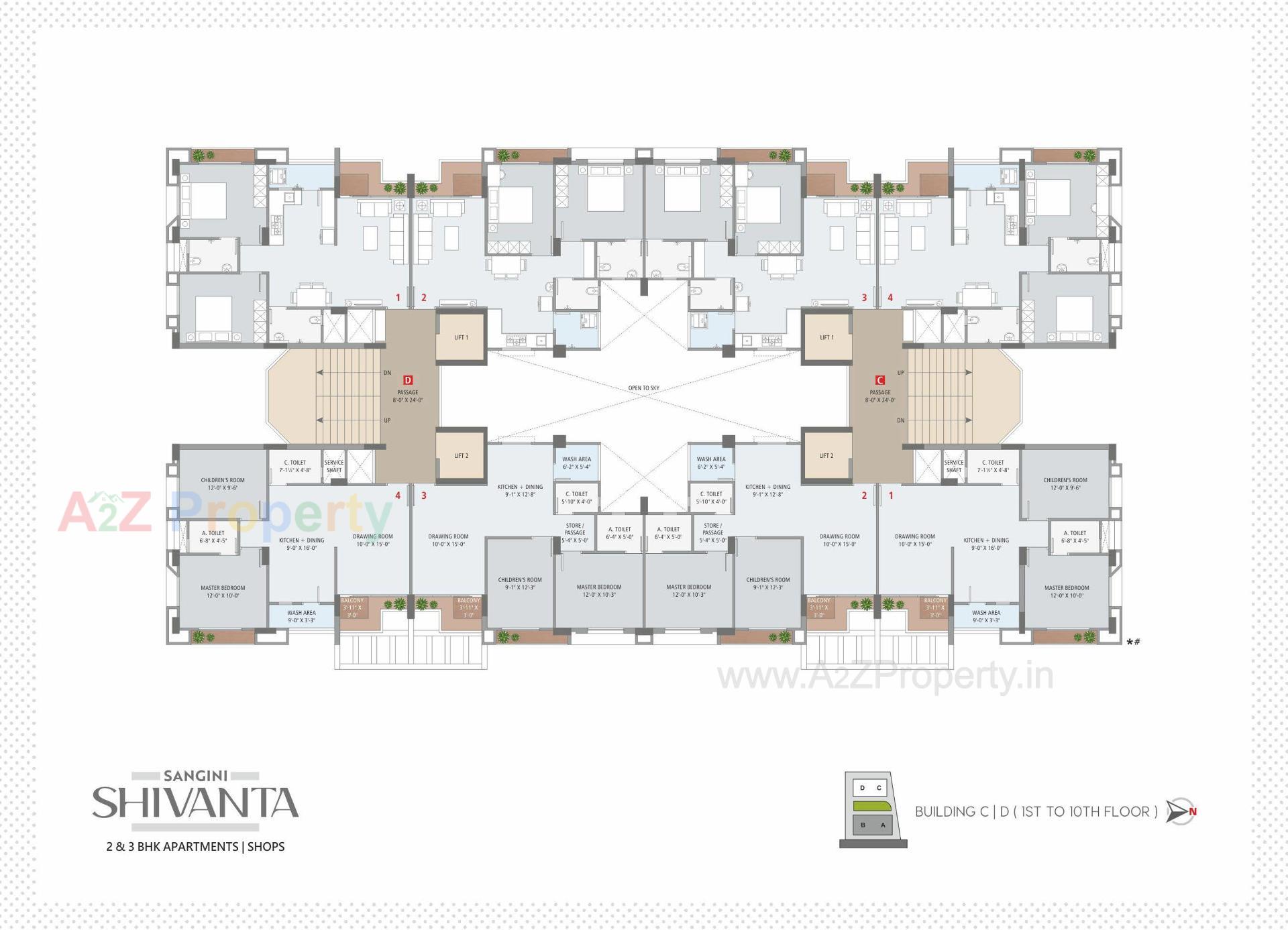 Layout of real estate project Sangini Shivanta located at Bhestan, Surat, Gujarat