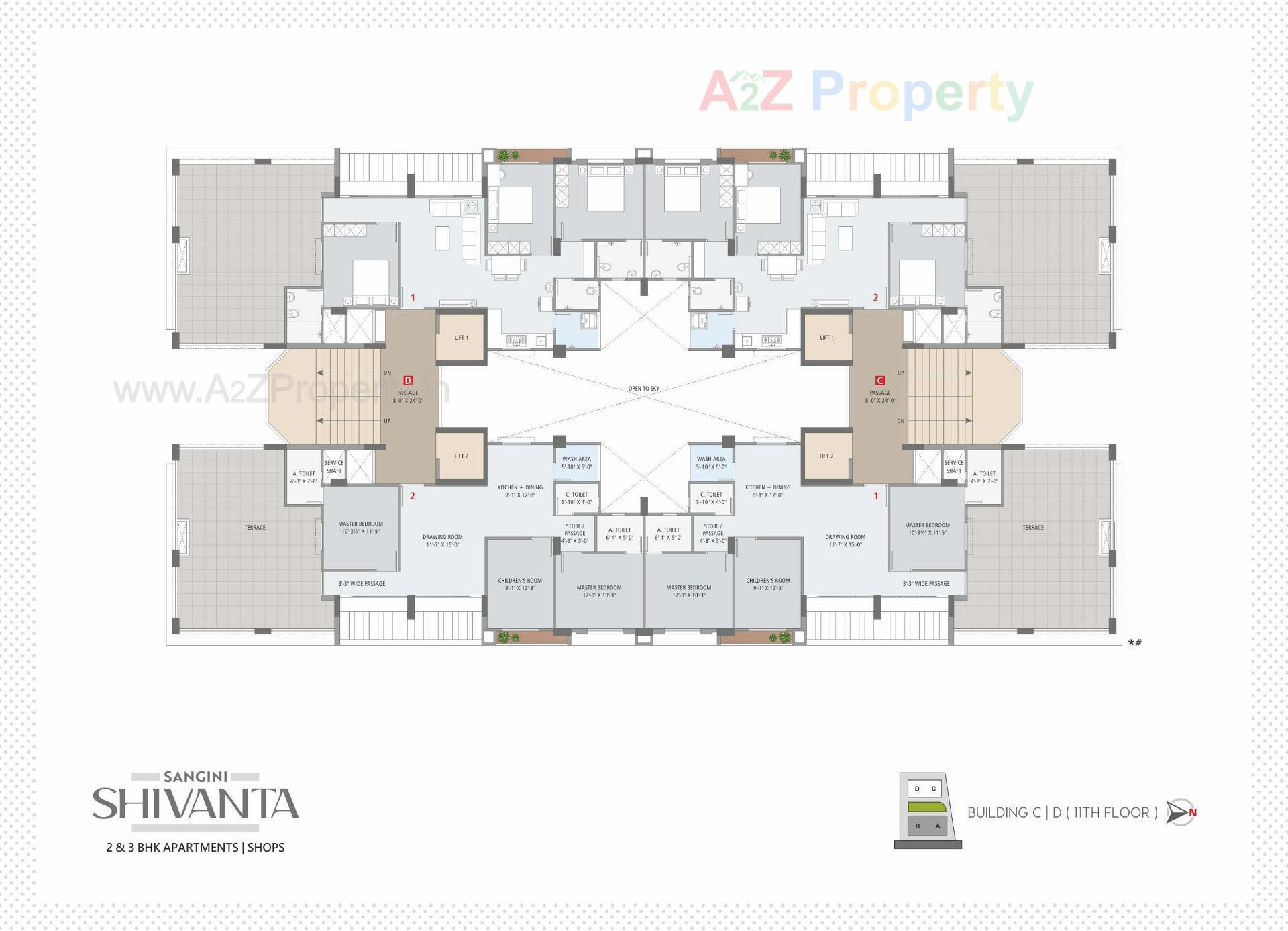 Layout of real estate project Sangini Shivanta located at Bhestan, Surat, Gujarat