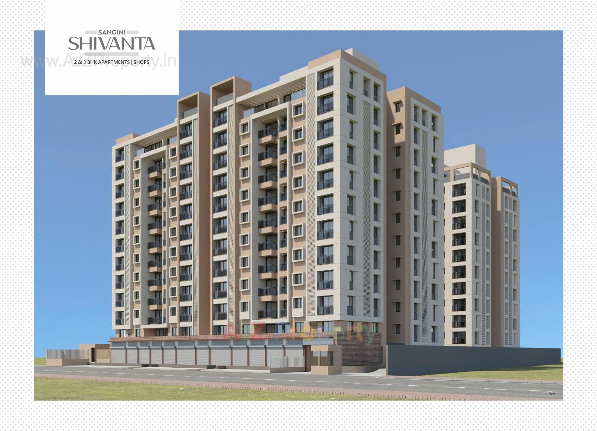 3D Elevation of real estate project Sangini Shivanta located at Bhestan, Surat, Gujarat