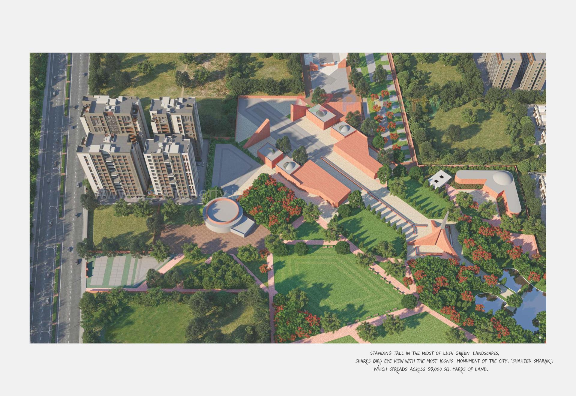 3D Elevation of real estate project Sangini Siddhanta located at Vesu, Surat, Gujarat