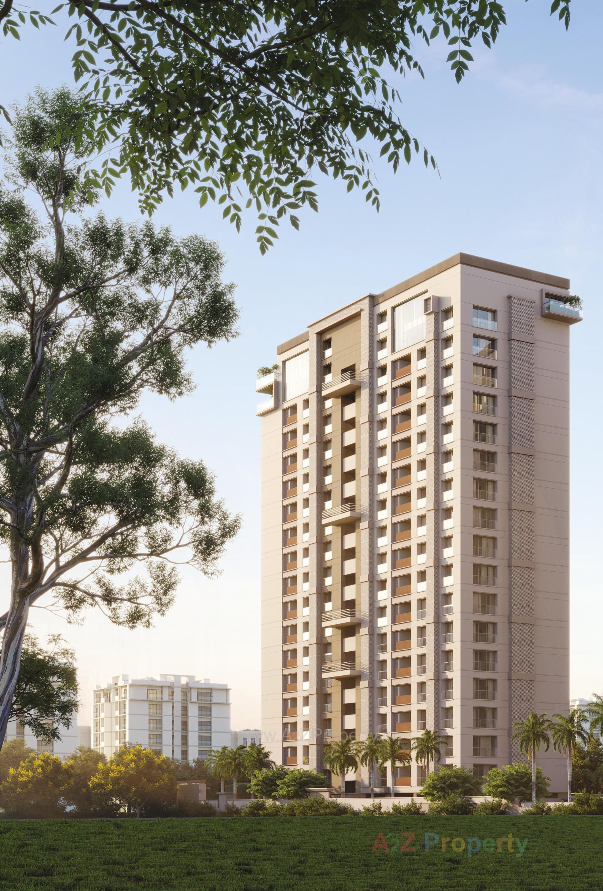 3D Elevation of real estate project Sangini Skyteria located at Bharthana, Surat, Gujarat