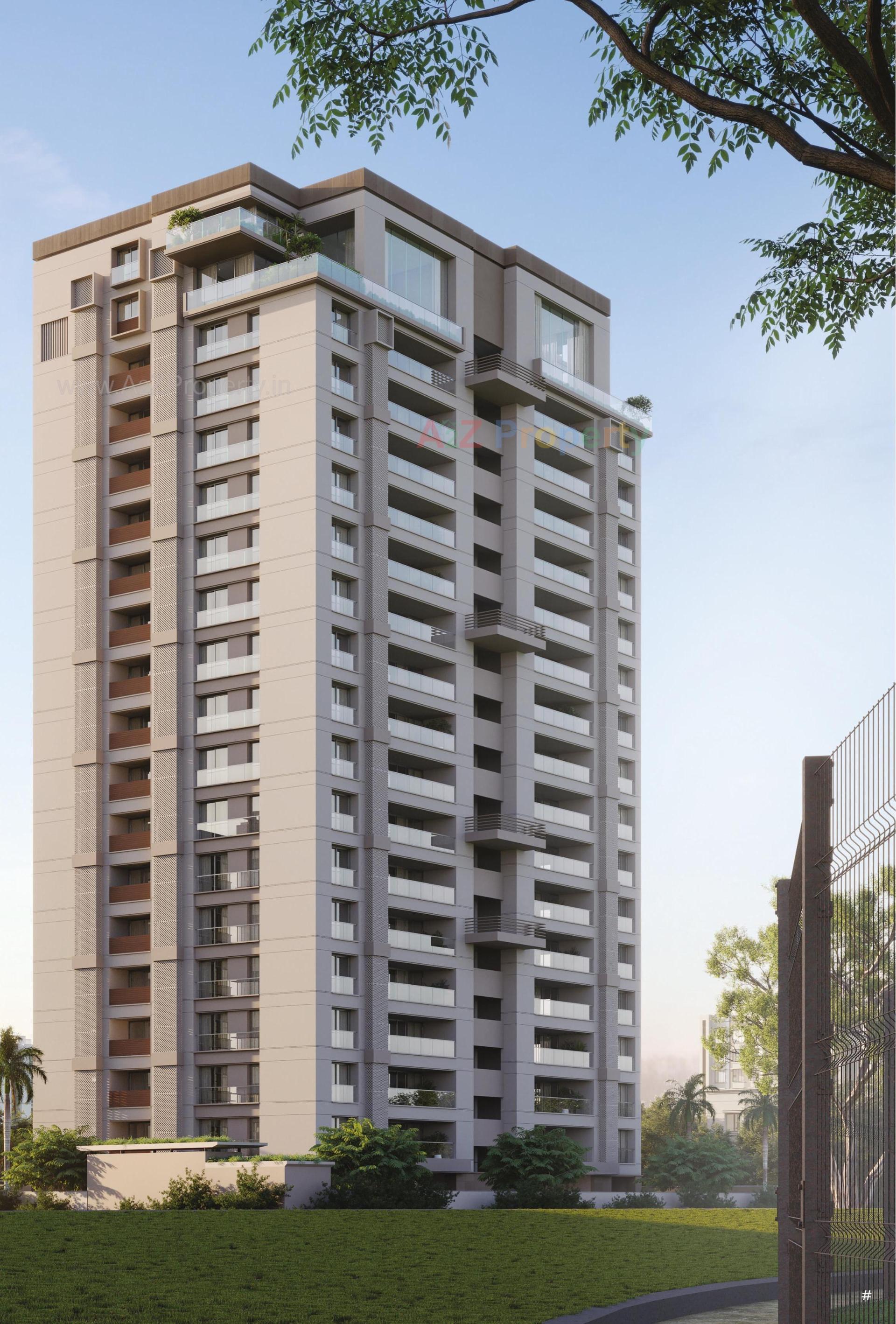 3D Elevation of real estate project Sangini Skyteria located at Bharthana, Surat, Gujarat