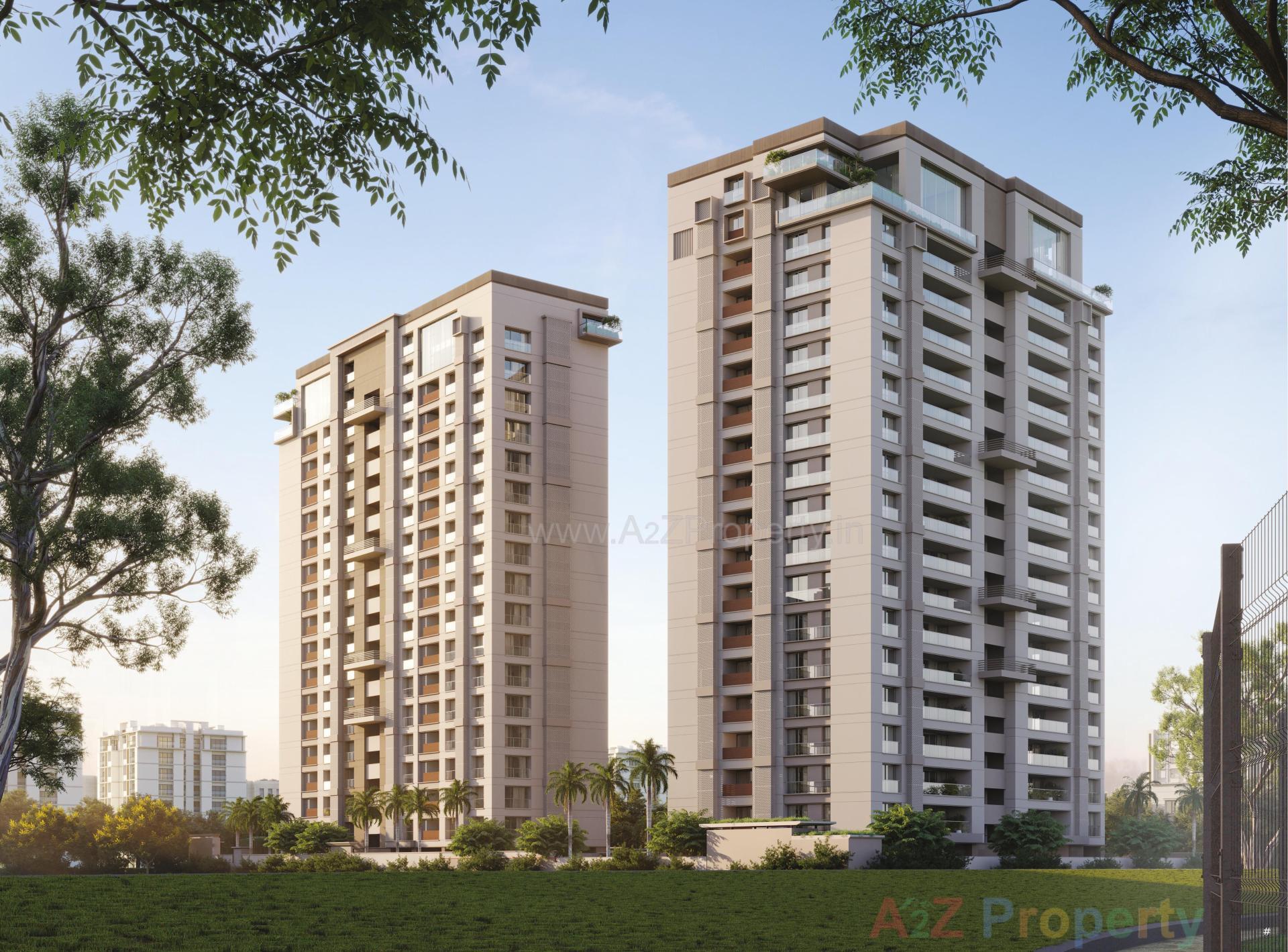 3D Elevation of real estate project Sangini Skyteria located at Bharthana, Surat, Gujarat