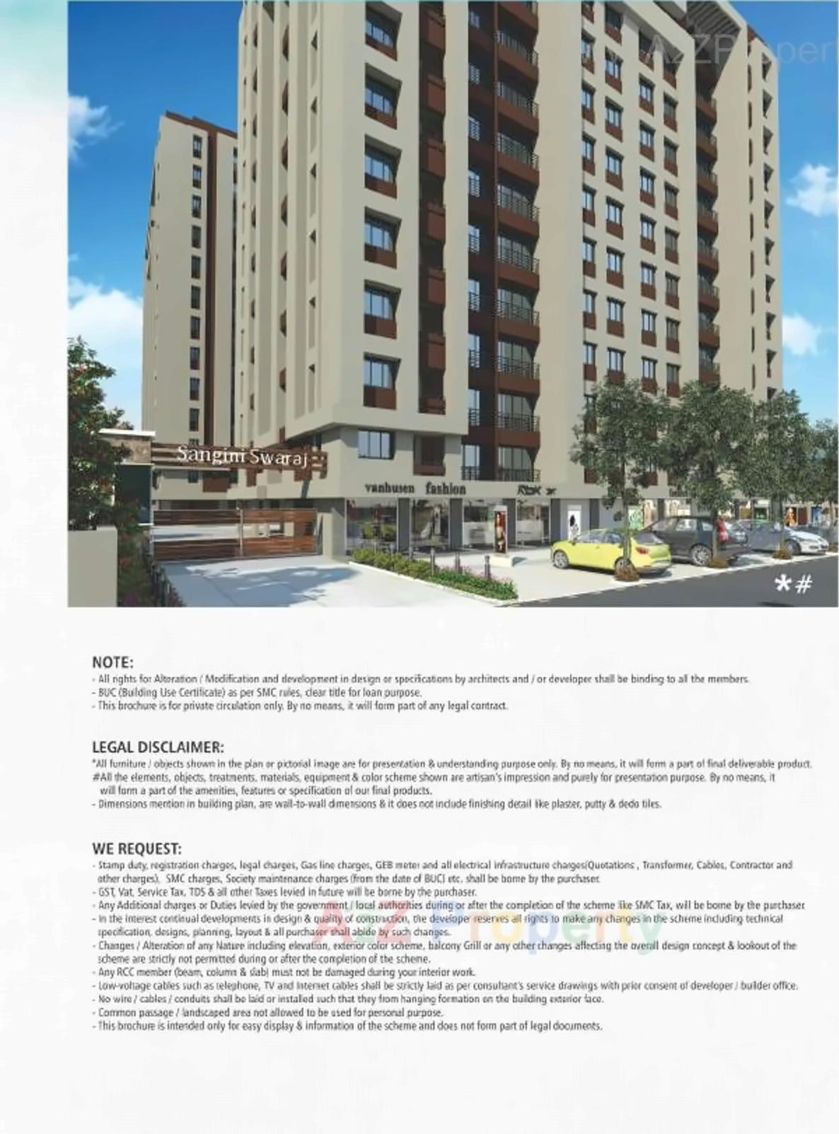 3D Elevation of real estate project Sangini Swaraj located at Surat, Surat, Gujarat