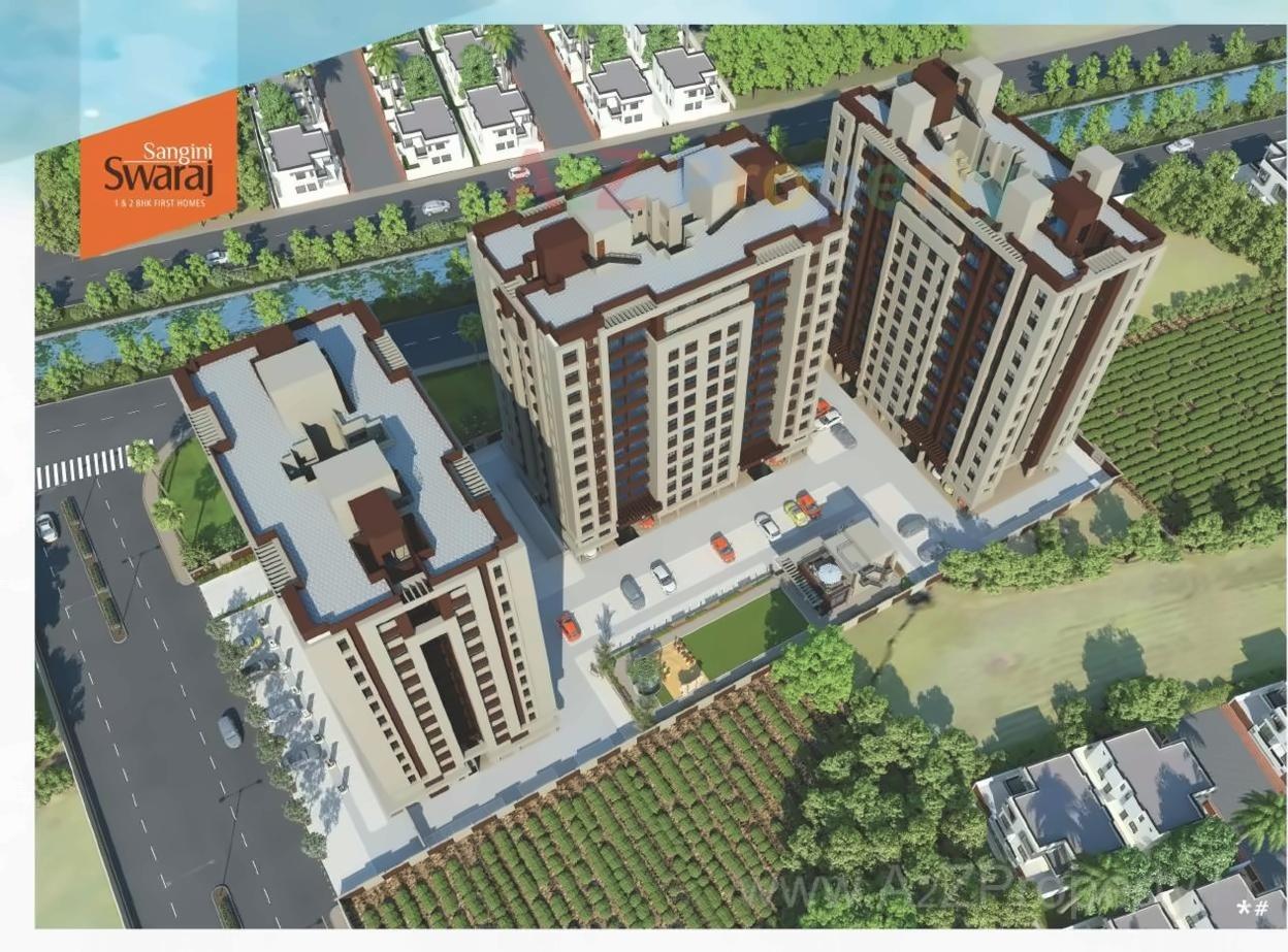 3D Elevation of real estate project Sangini Swaraj located at Surat, Surat, Gujarat