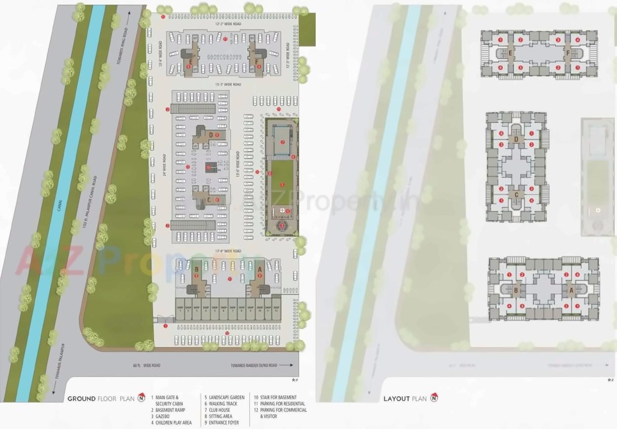 Layout of real estate project Sangini Swaraj located at Surat, Surat, Gujarat
