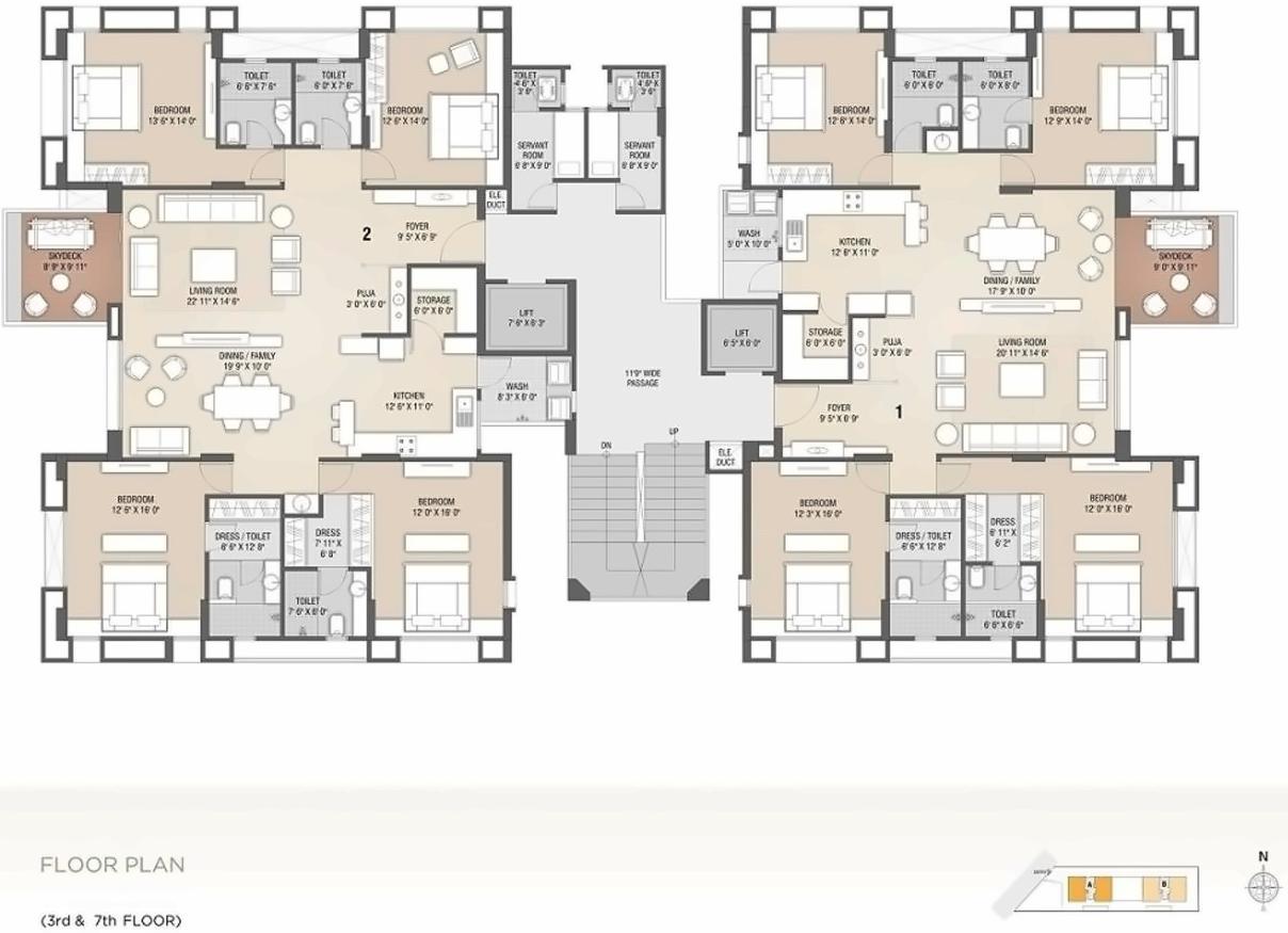 Layout of real estate project Sangini Terraza located at Vesu, Surat, Gujarat