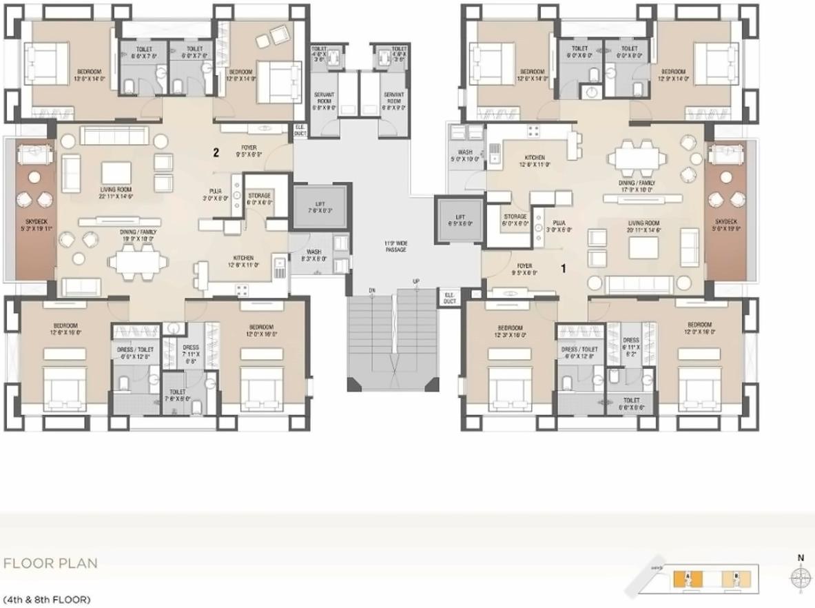 Layout of real estate project Sangini Terraza located at Vesu, Surat, Gujarat