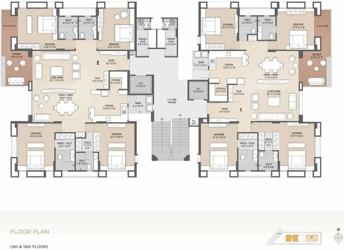 Layout of real estate project Sangini Terraza located at Vesu, Surat, Gujarat